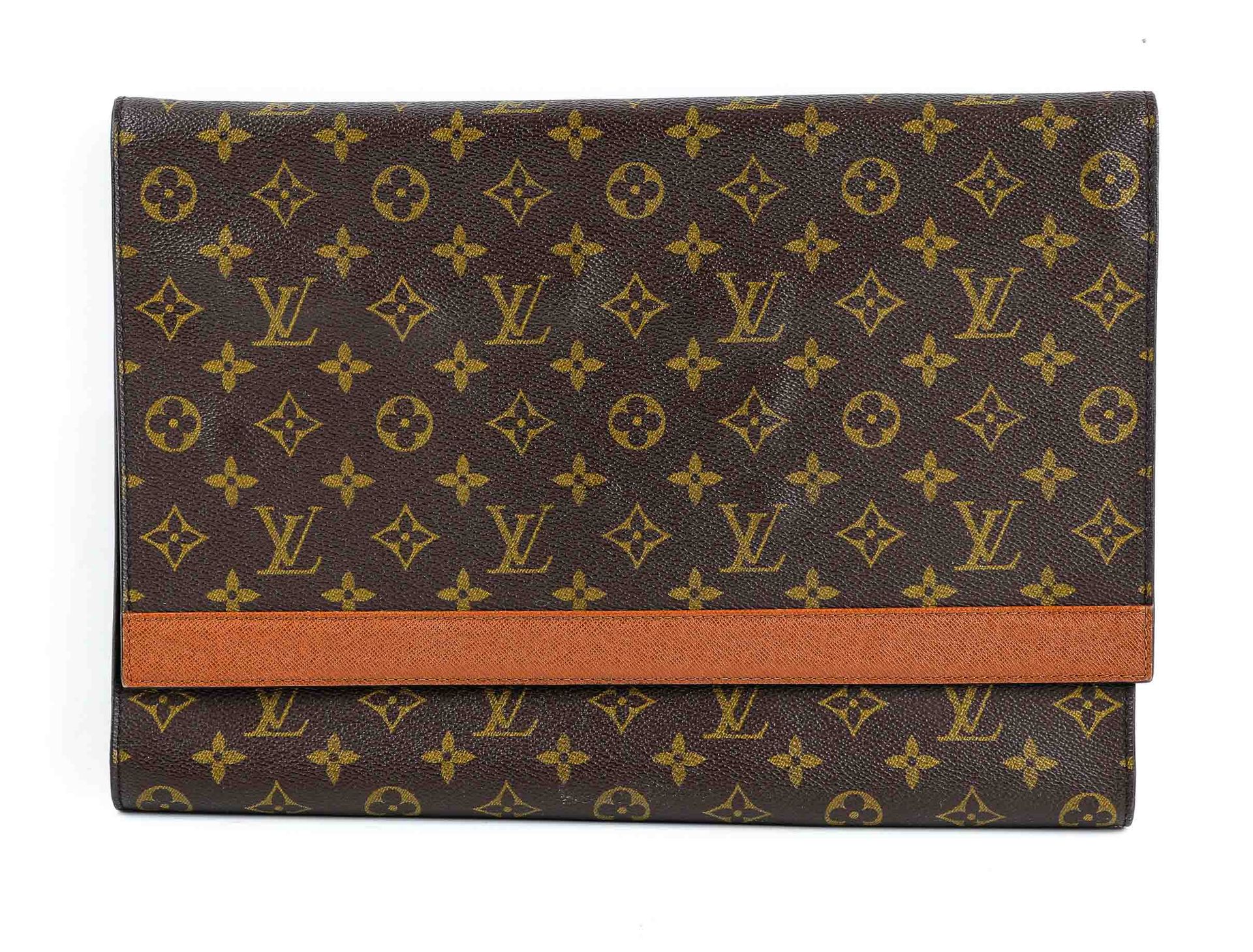 Null Louis VUITTON - Clutch bag in monogrammed canvas and natural leather - 26 x&hellip;