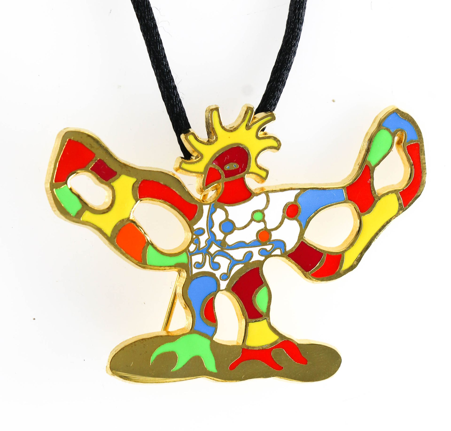 Null Niki de SAINT PHALLE (1930 - 2002) - Broche/Colgante "L'oiseau de feu" - Ci&hellip;