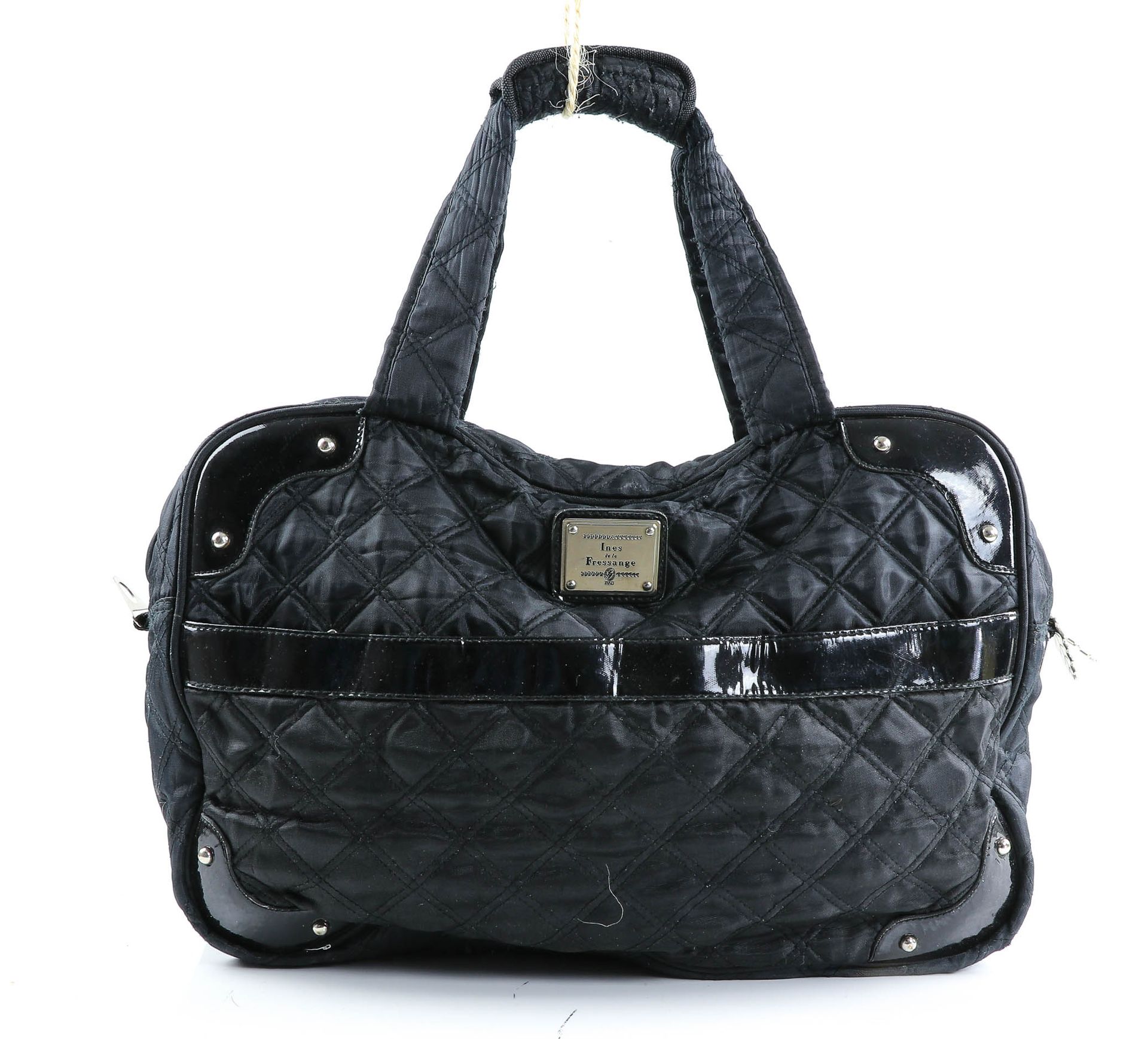 Null Inès de la FRESSANGE - Black patent leather and canvas bag - Double handle