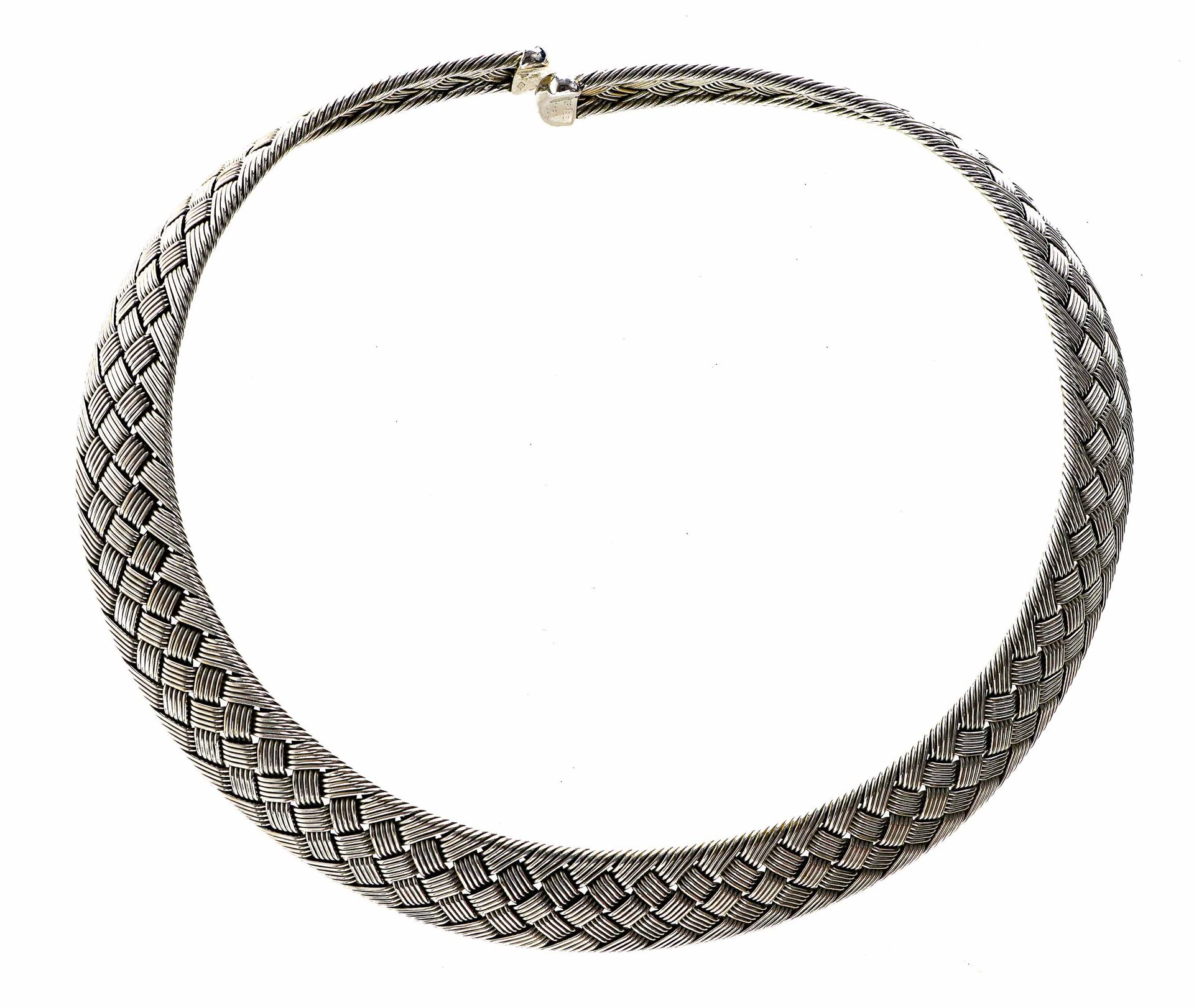 Null HERMES - "Raphia" torque necklace in white gold - Signed and numbered - 103&hellip;