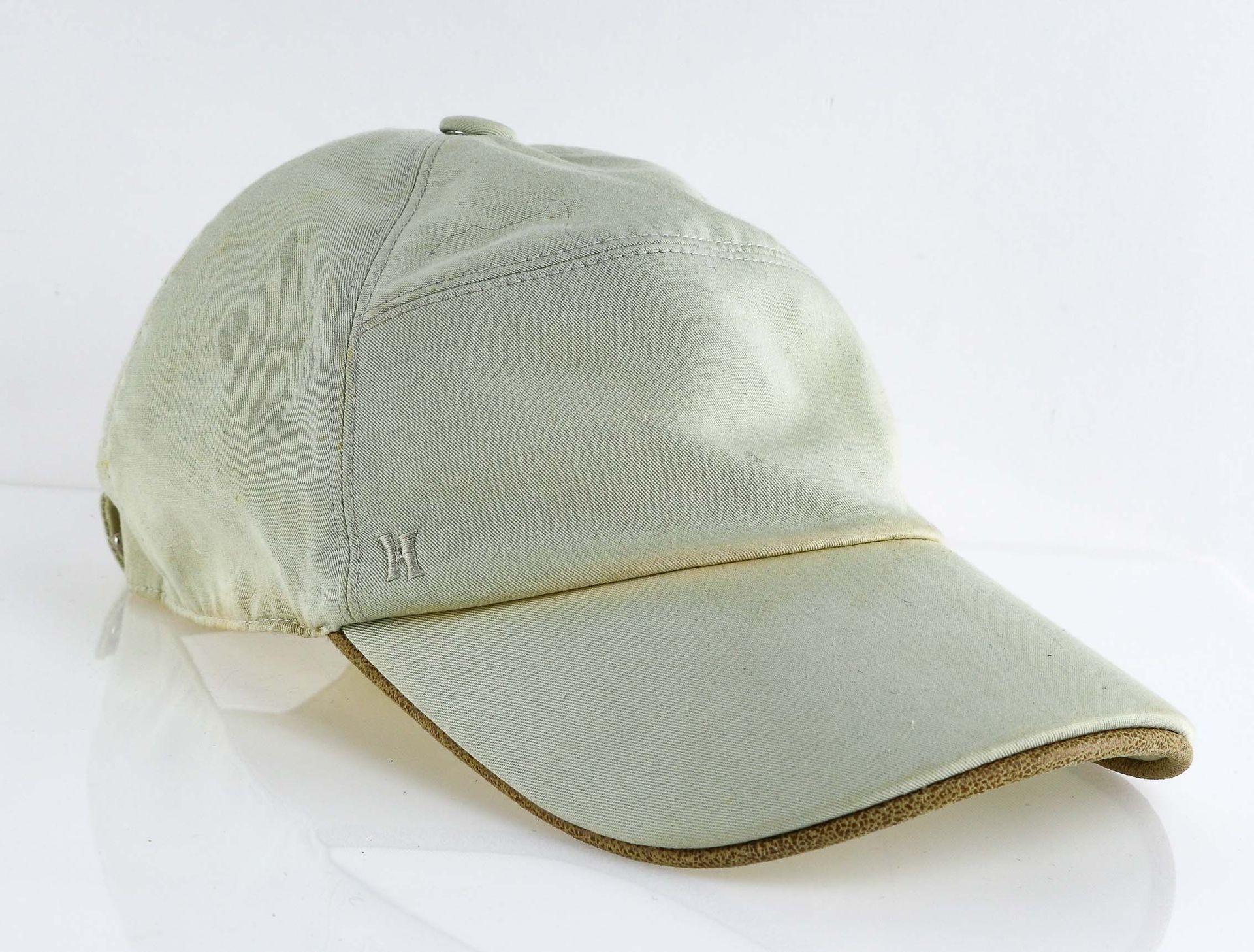 Null HERMES - Cap in cotton, wool and beige leather - S 62