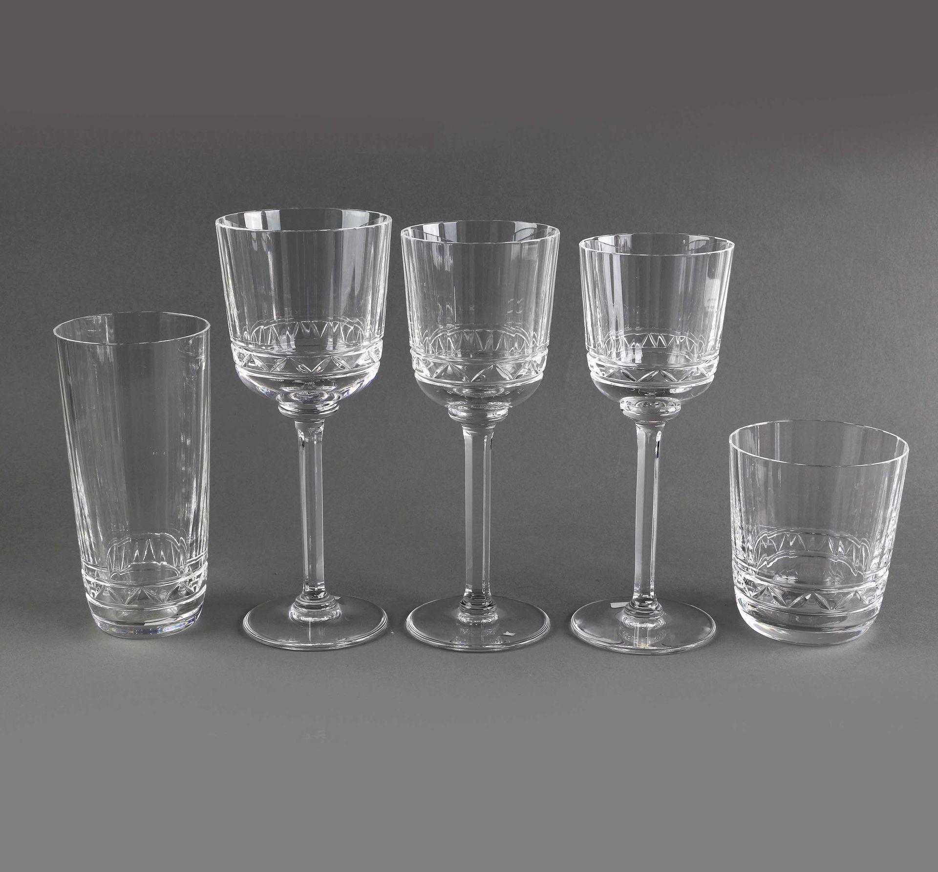 Null HERMES Paris - Set of crystal "Iskender" glasses including a whisky glass, &hellip;