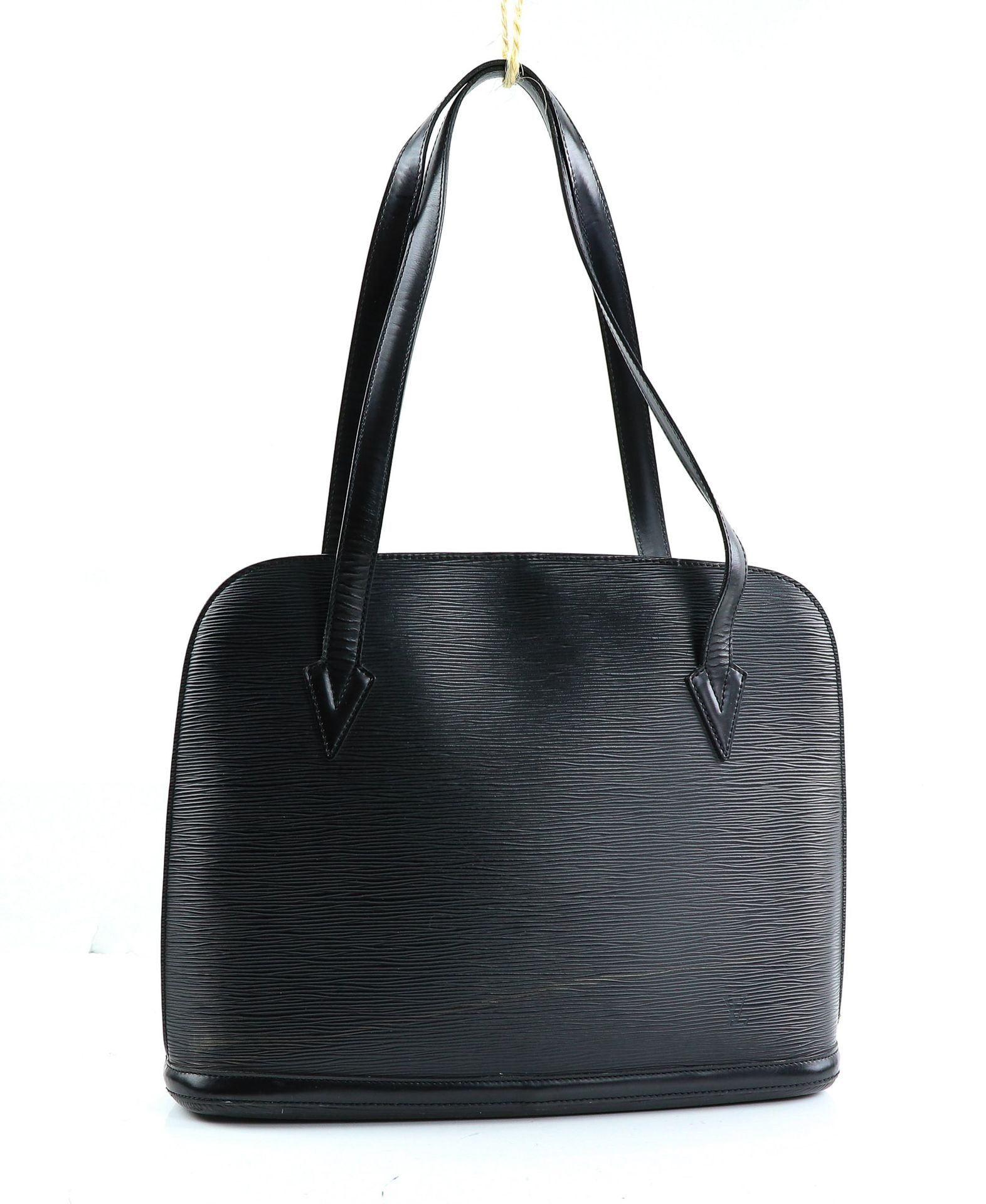Null Louis VUITTON - Bag with handles "Lussac" in black herringbone leather - Zi&hellip;