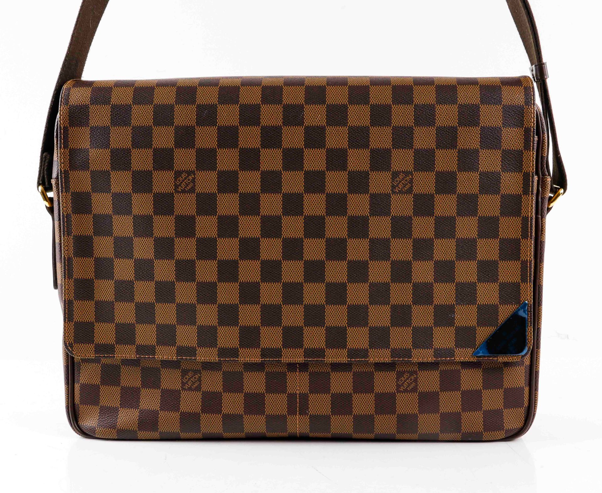 Null Louis VUITTON. Satchel or bag "Shelton" in ebony checkerboard and chocolate&hellip;