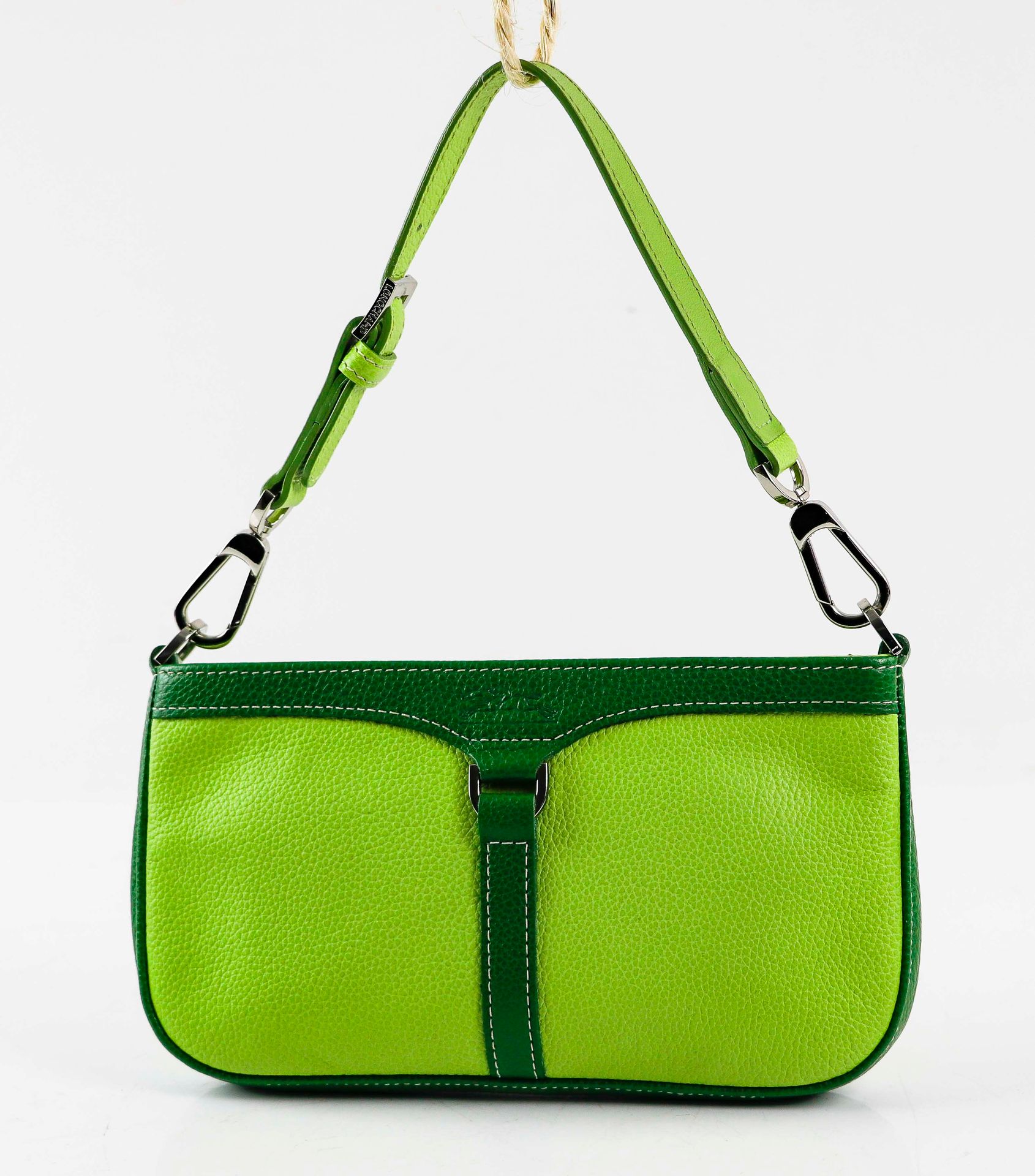 Null LONGCHAMP. Tasche und Geldbörse aus apfelgrünem und grünem Leder - Verstell&hellip;