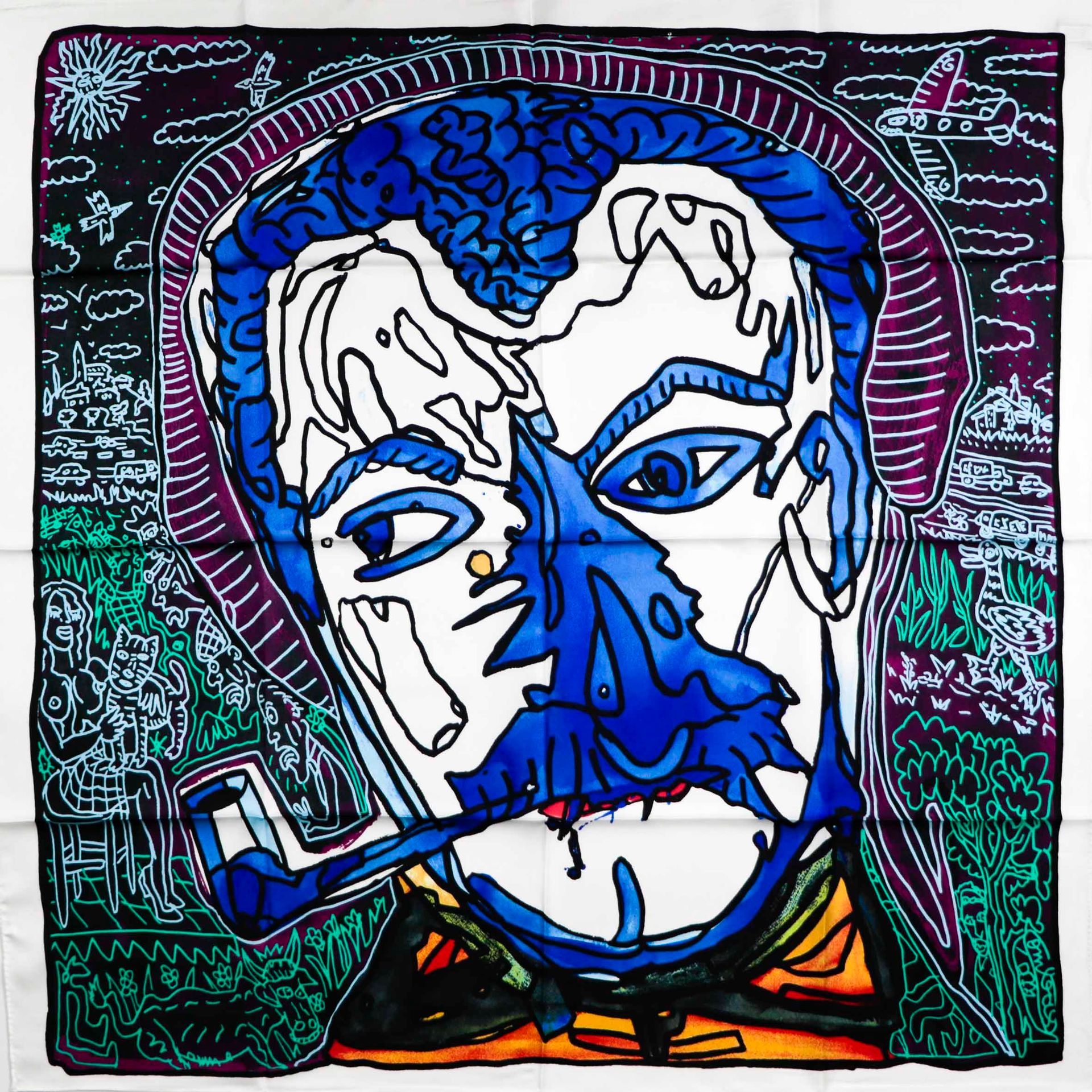Null Robert COMBAS After. Georges bleu (Georges Brassens). Square of multicolore&hellip;
