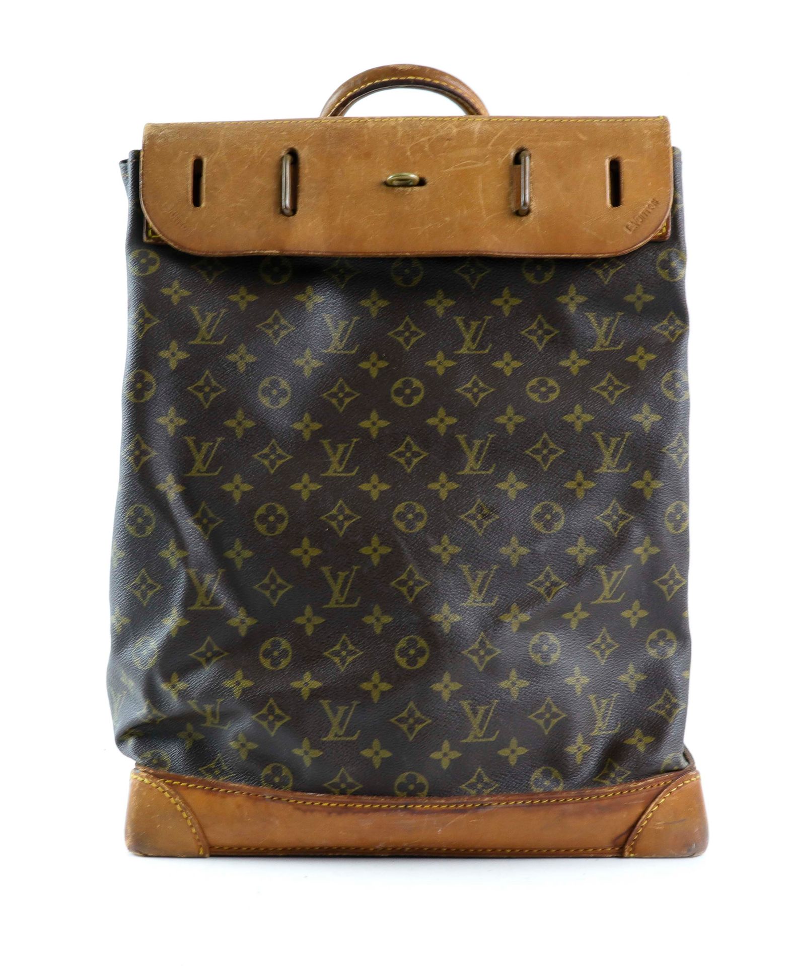 Null LOUIS VUITTON. Bag "Steamer" in monogrammed canvas and natural leather - Cl&hellip;