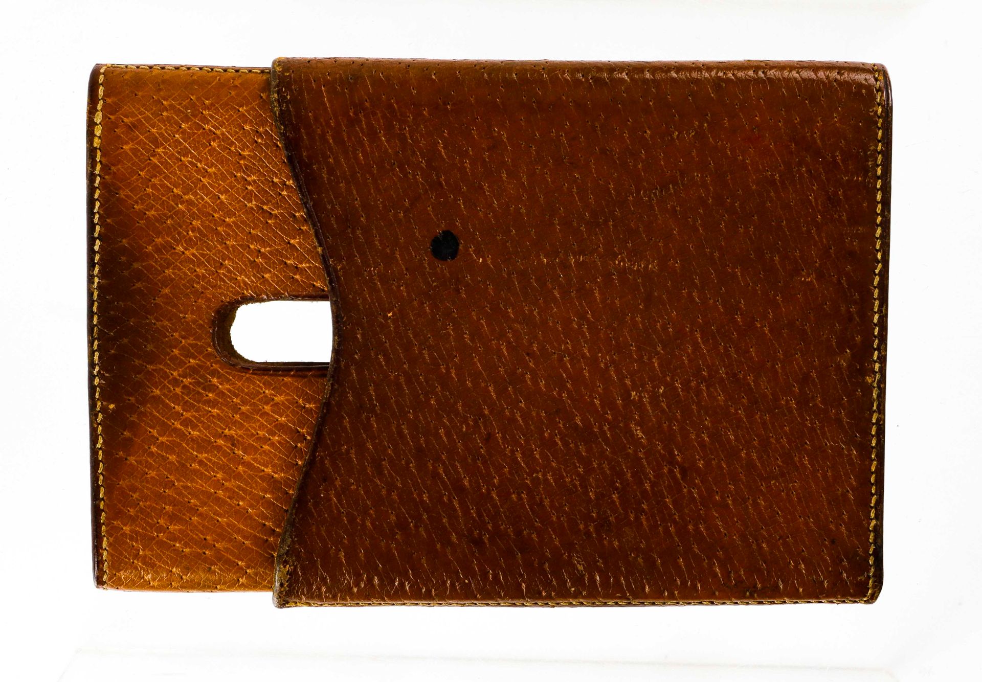 Null HERMES Paris. Circa 60/70 - Porte-paquet de cigarettes en cuir cognac