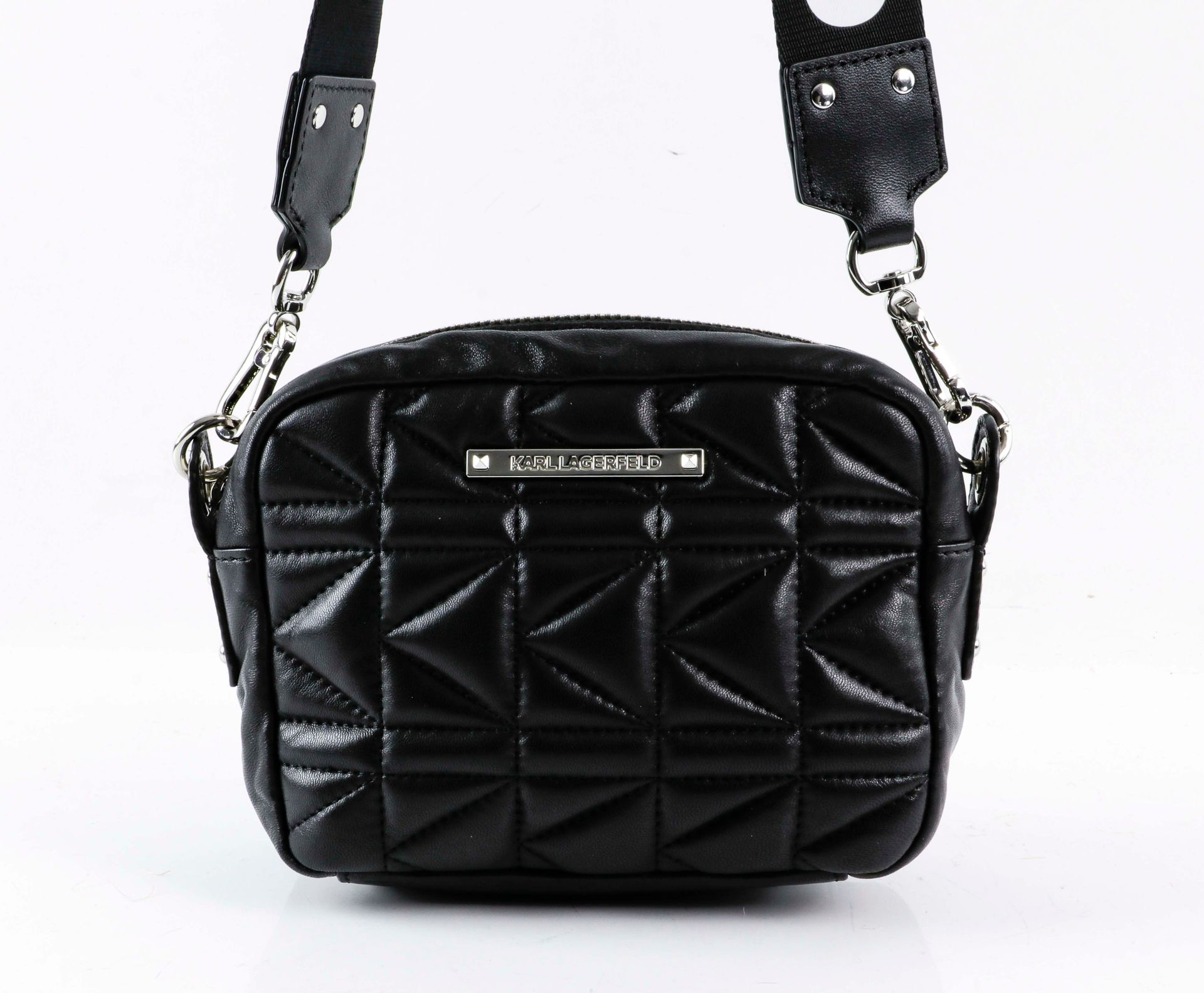 Null Karl LAGERFELD. Black stitched leather bag - Removable and adjustable black&hellip;