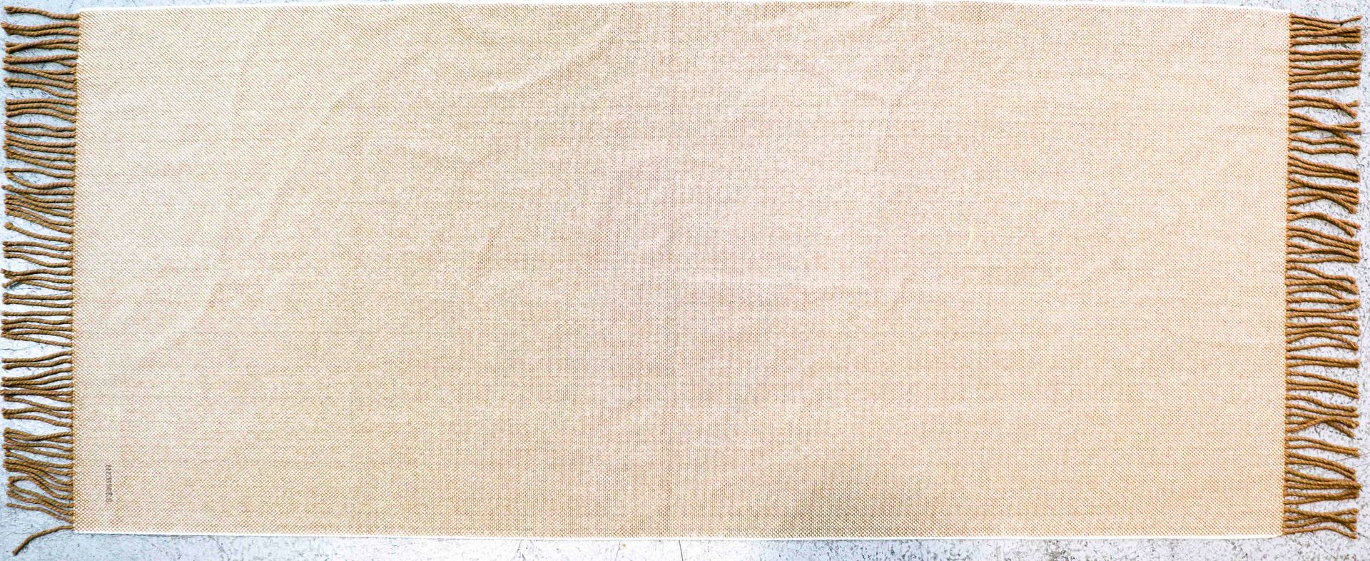 Null HERMES. Plaid in lana scozzese beige ed ecru con frange - 175 x 76 cm (fran&hellip;