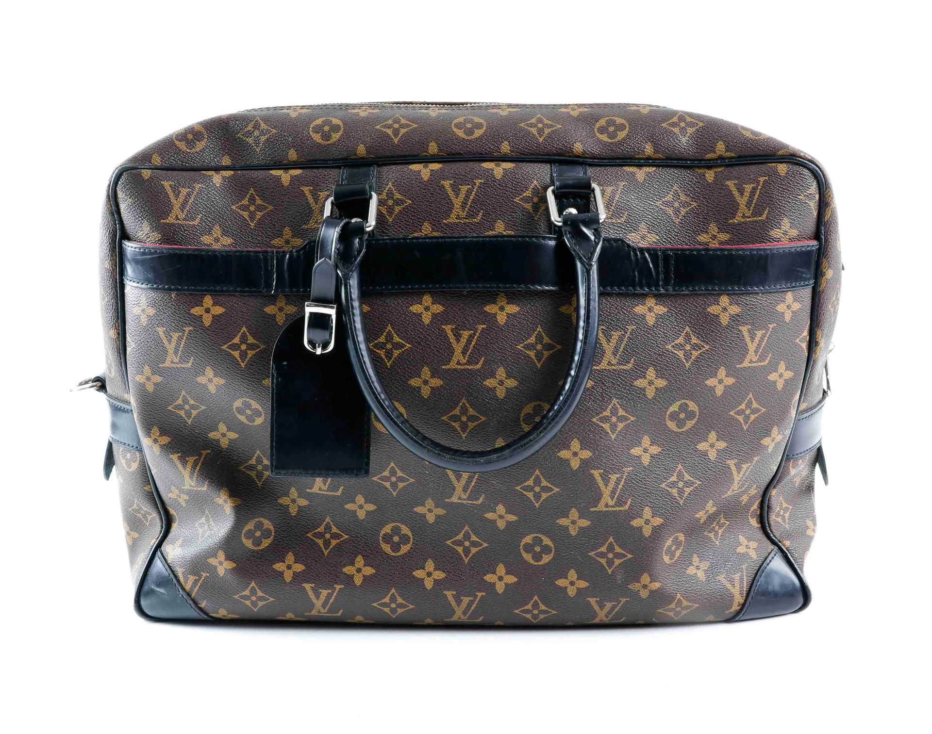 Null LOUIS VUITTON. Travel document bag in monogrammed canvas and black leather.&hellip;