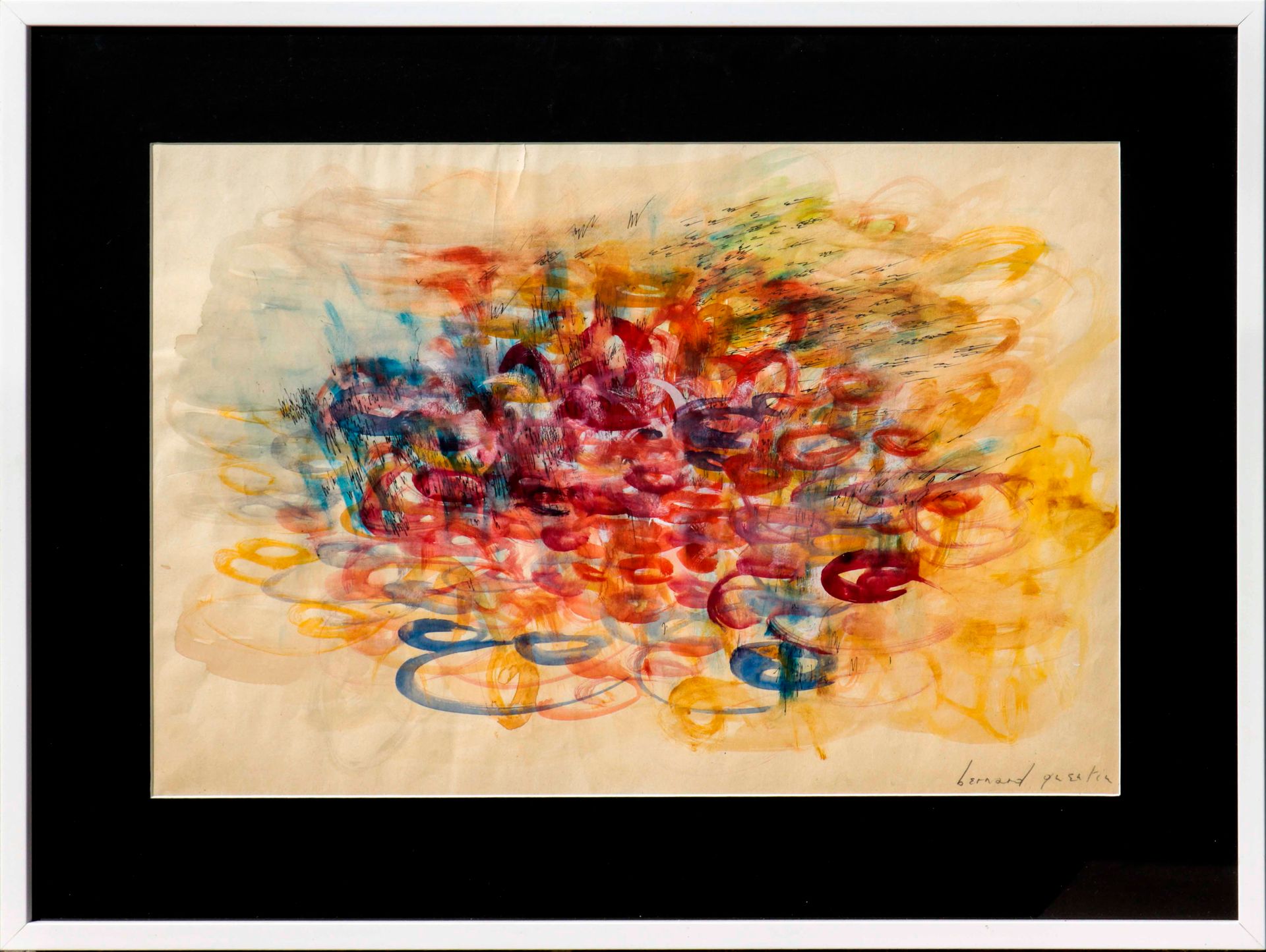 Artiste 伯纳德-昆廷(1923-2020)作品 纸上水彩画 右下角签名 36 x 53 cm