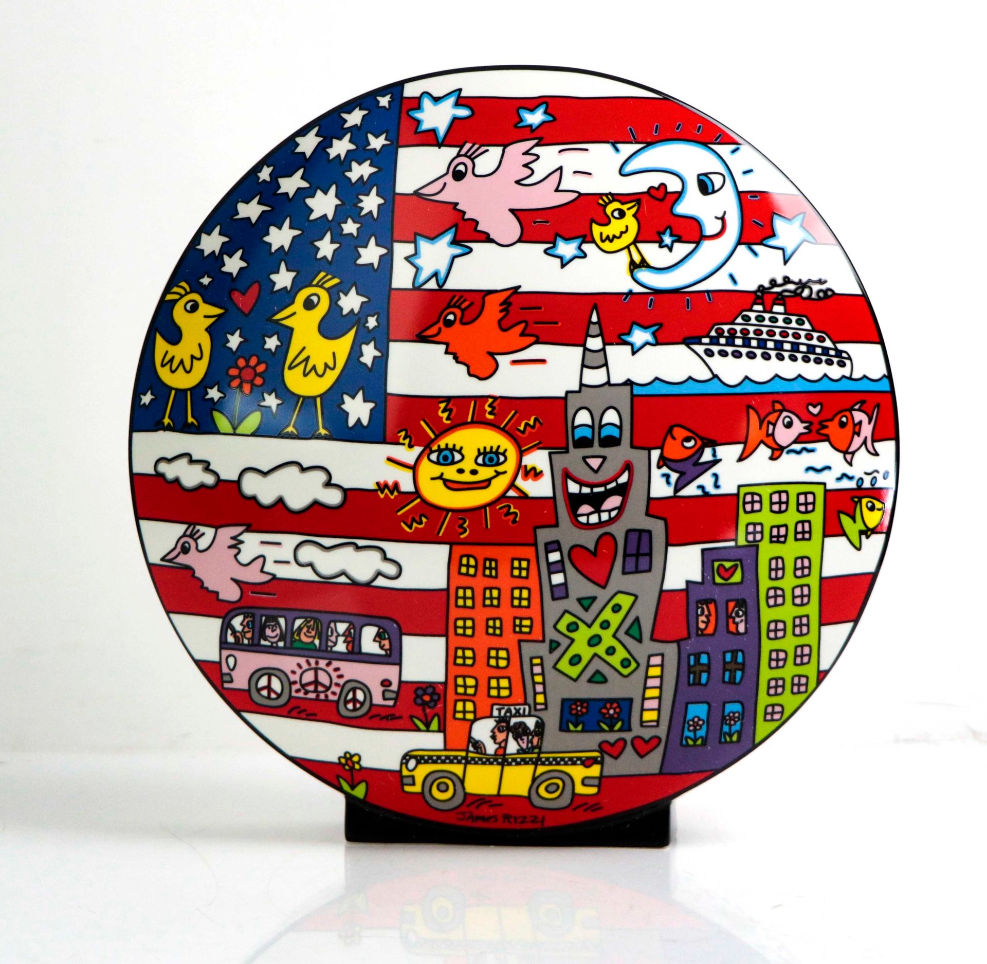 Artiste James RIZZI (1950-2011) Living in USA Vaso in porcellana dipinta Firmato&hellip;