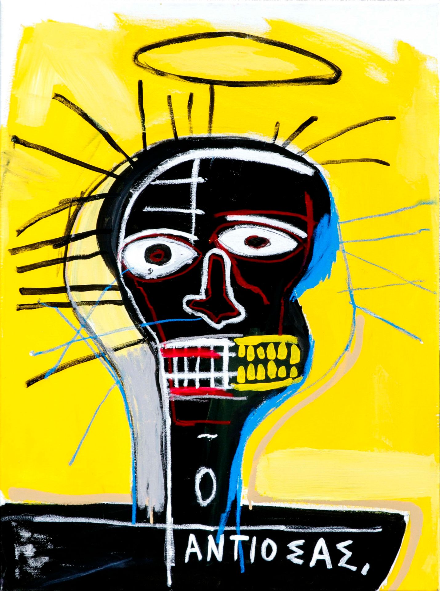 Artiste Julien MORO-LIN (生于1978年) Antioeae 丙烯酸画布，背面有签名和标题 80 x 60 cm