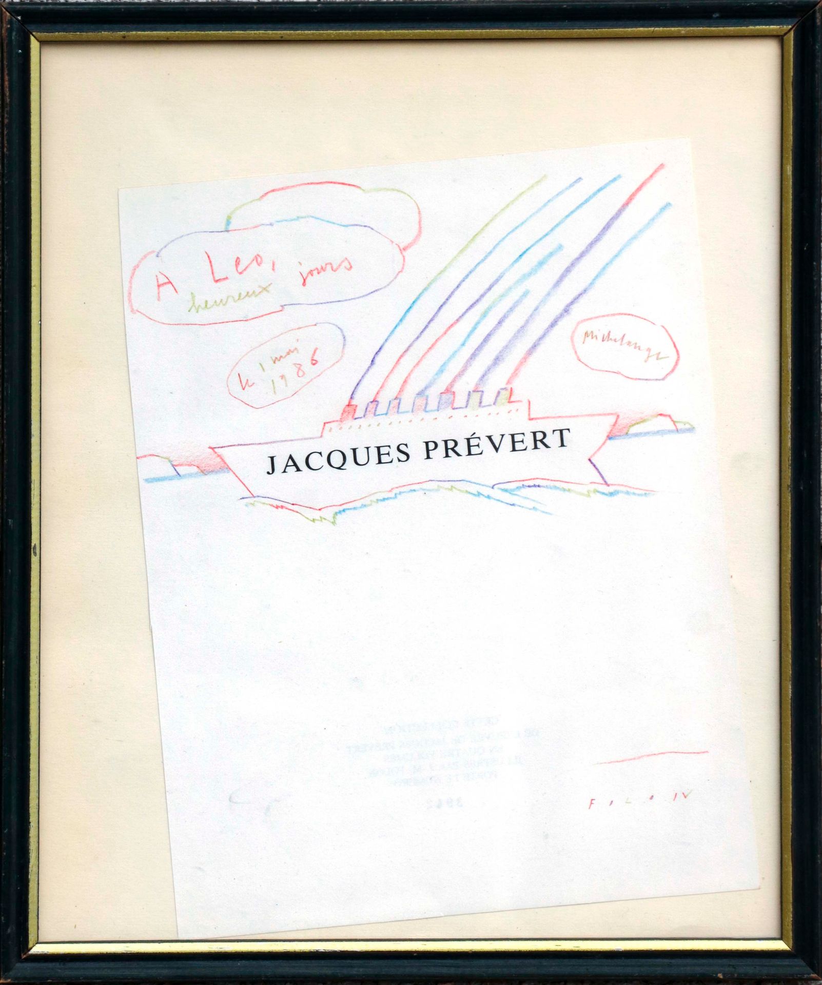 Artiste Jean-Michel FOLON (1934-2005) Le bateau - 1986 Crayons de couleur sur pa&hellip;