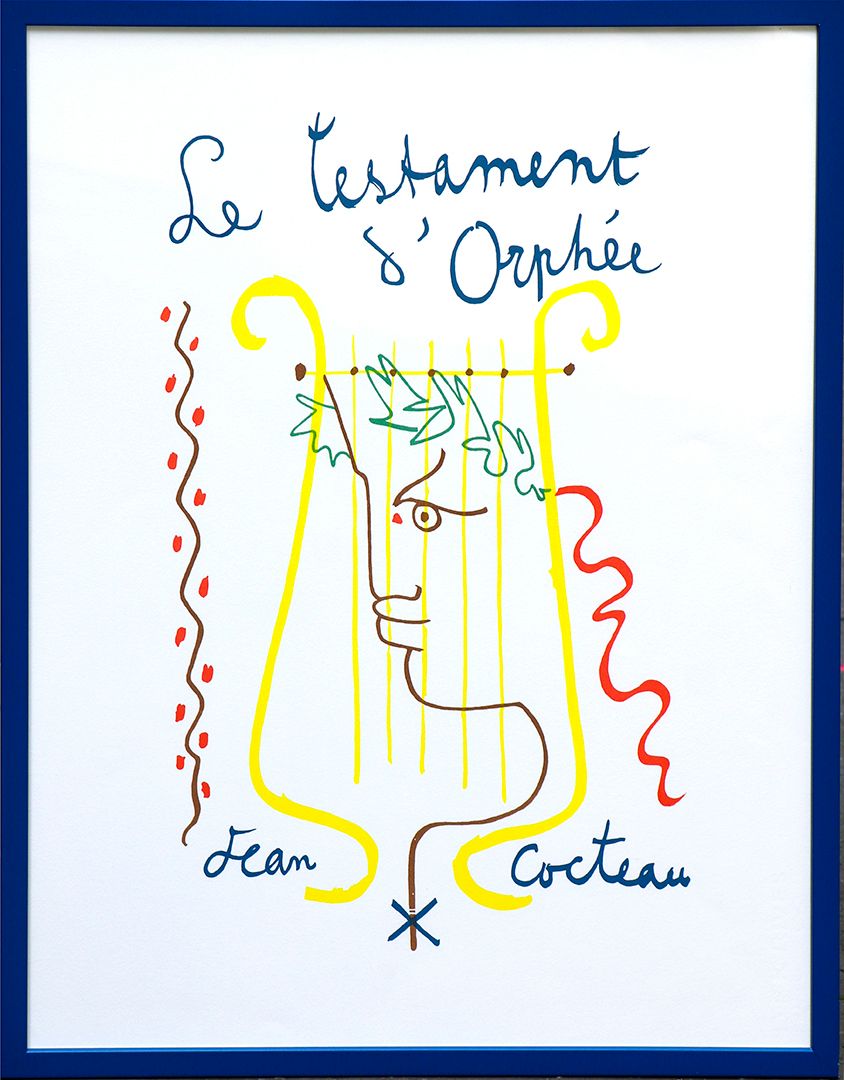 Null Jean COCTEAU (1889-1963) Le testament d'Orphée Lithograph in color on Mourl&hellip;