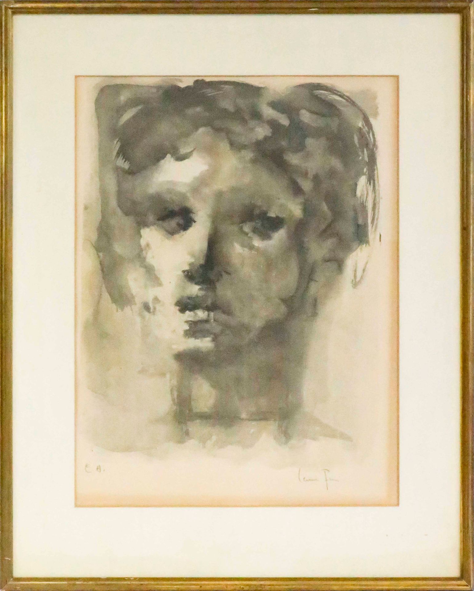 Null Léonor FINI (1907-1996) 脸部 彩色石版画 纸上签名 右下角 签名 E.A. 左下角 47 x 35 cm 出处：由Me Nau&hellip;