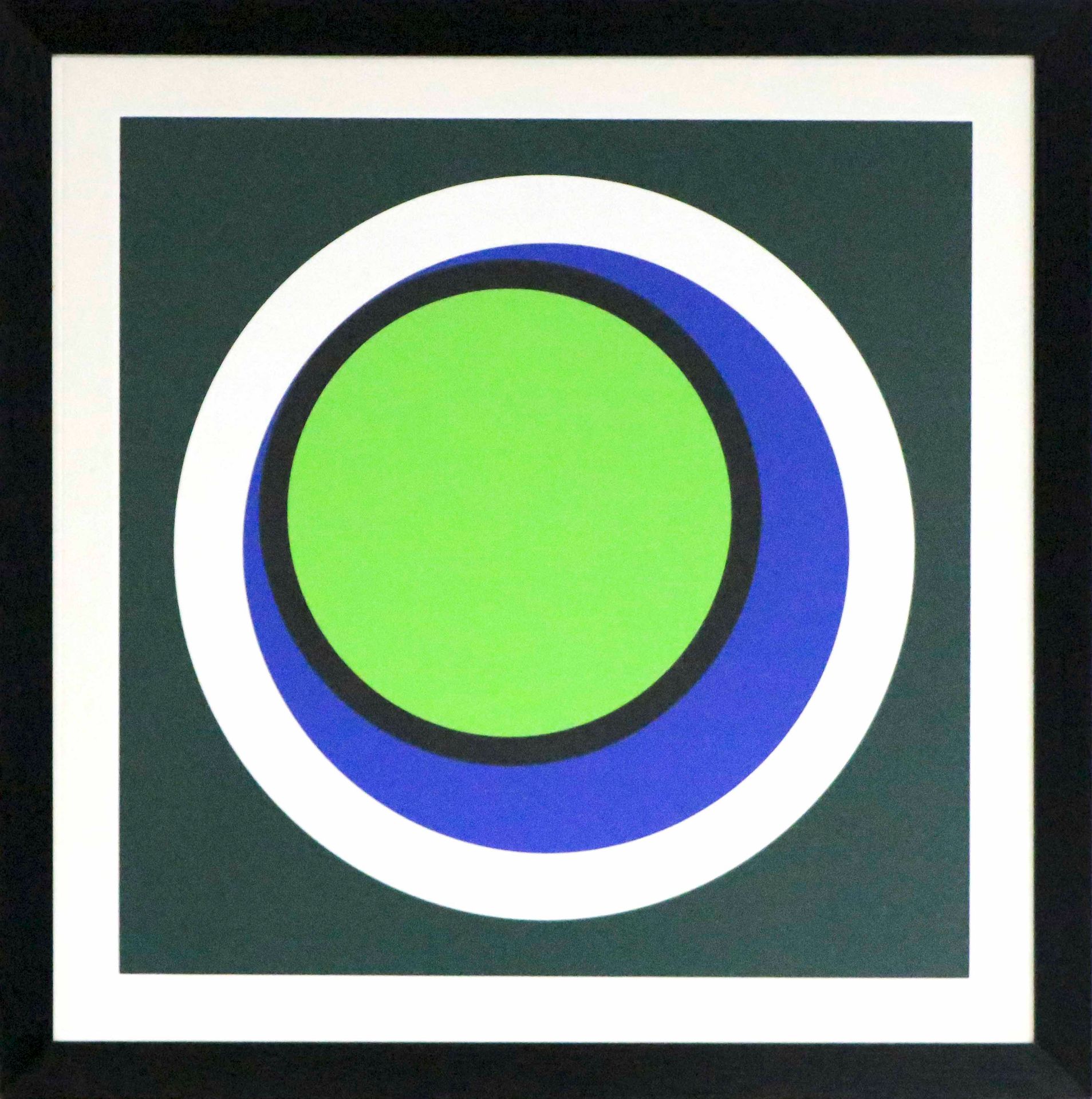 Null Geneviève CLAISSE (1935-2018). Geometrische Komposition. Farbiger Siebdruck&hellip;
