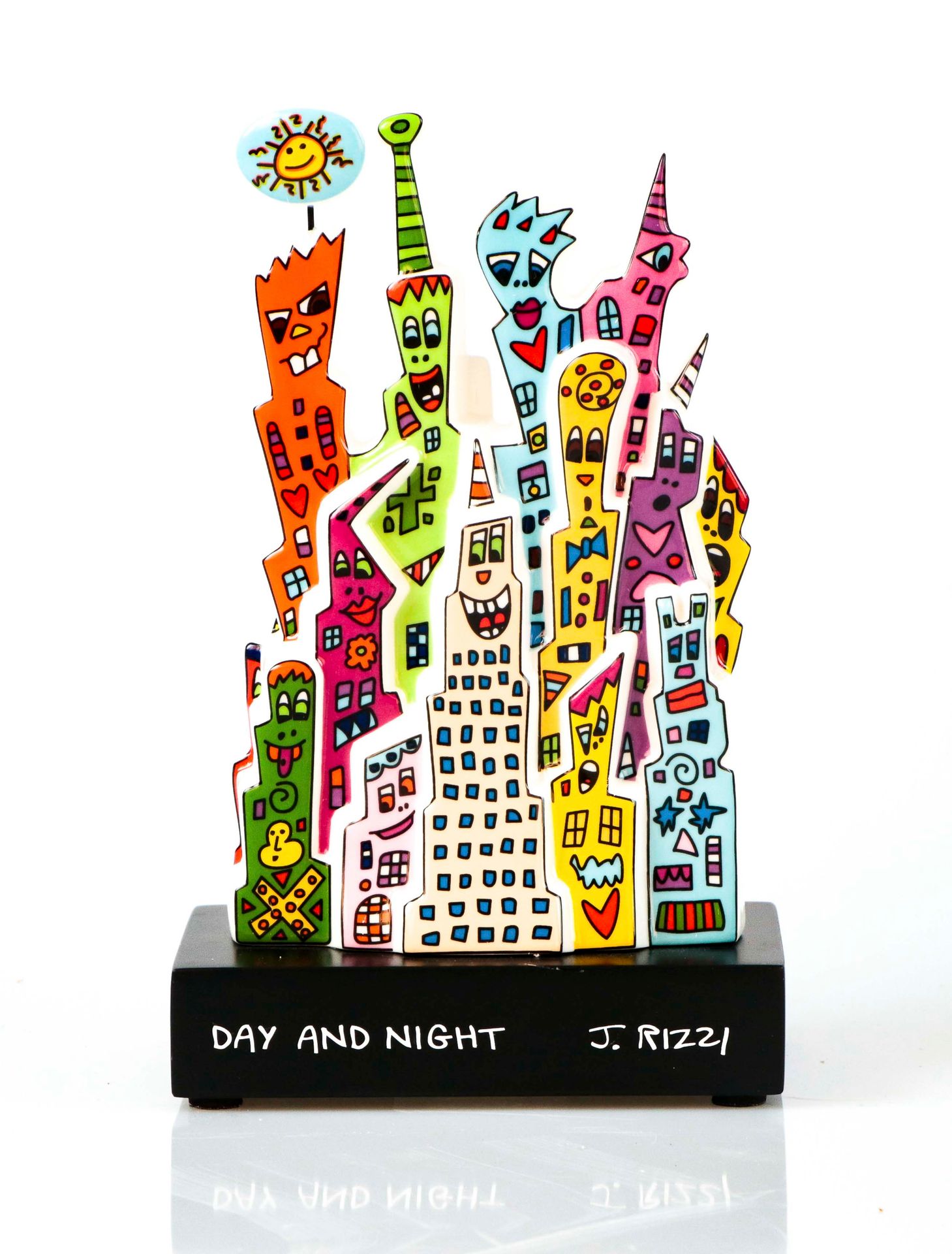 Null James RIZZI (1950-2011) Day and Night Sujet aus bemaltem Porzellan Signiert&hellip;