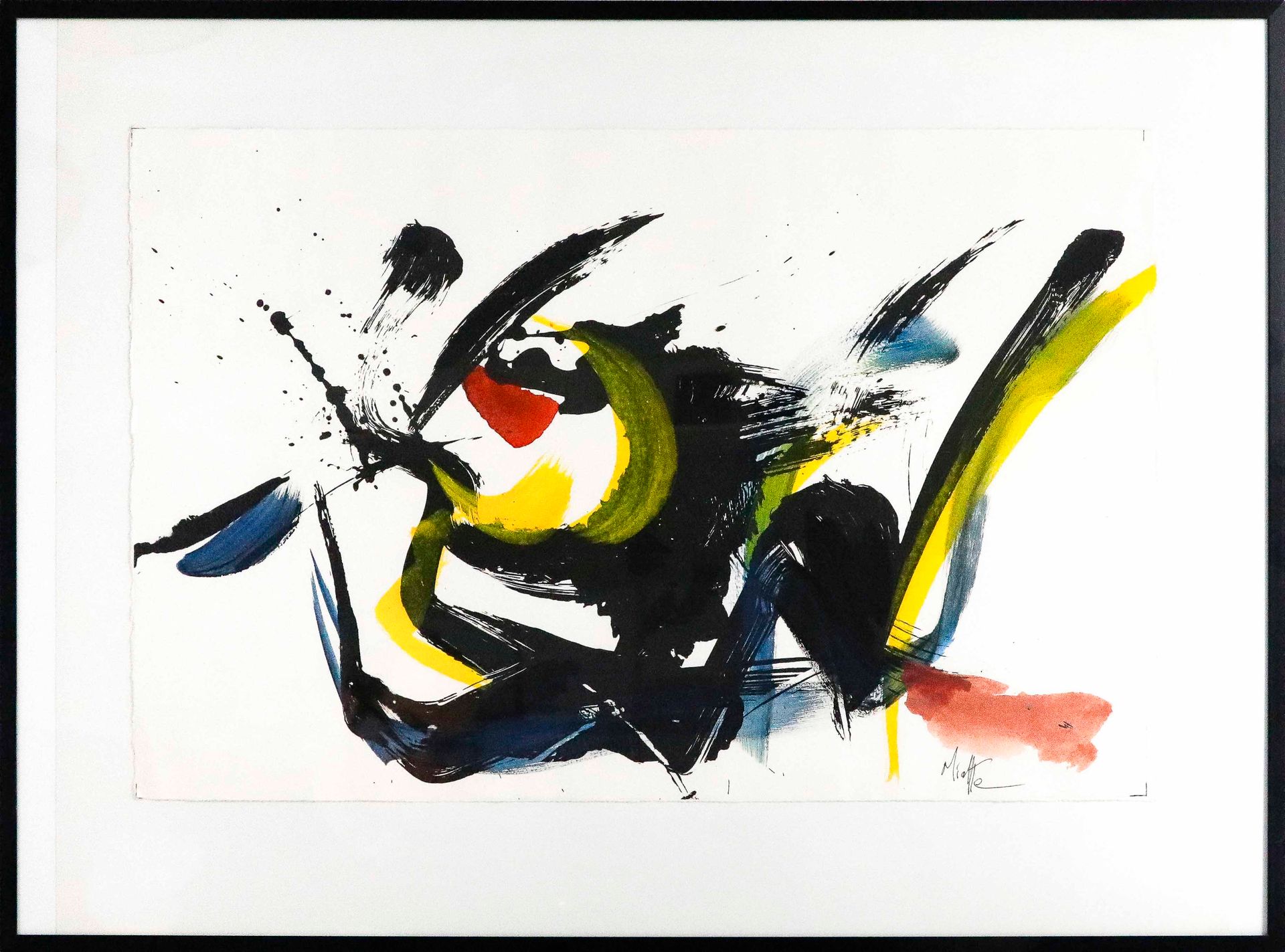 Null Jean MIOTTE (1926-2016). Composition. Acrylique sur papier. Signé en bas à &hellip;