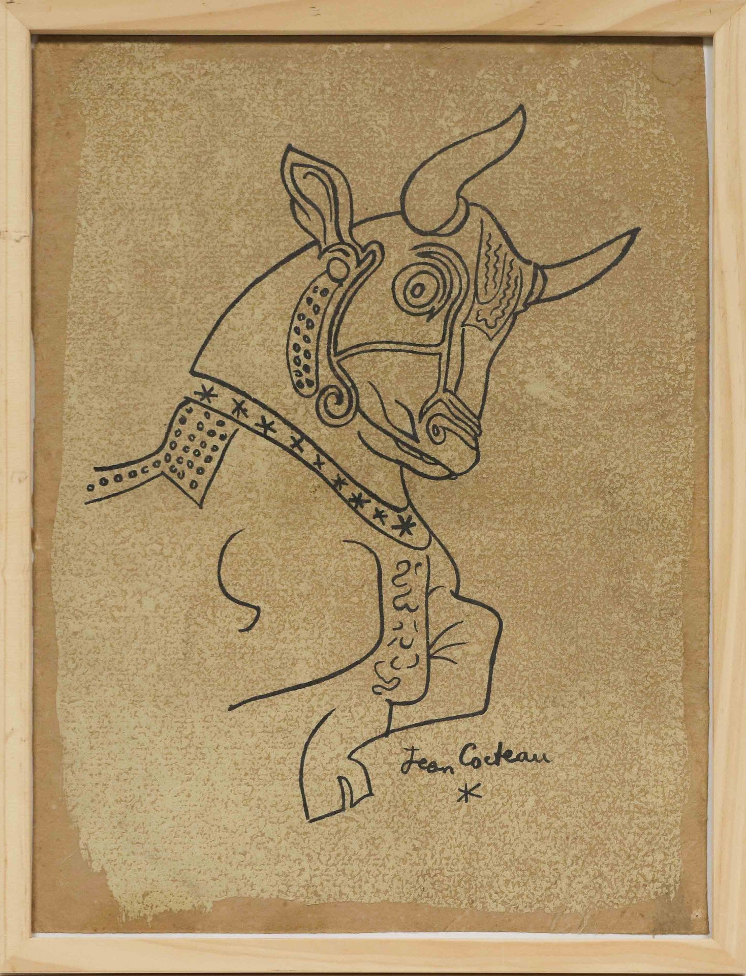 Null Jean COCTEAU (1889-1963) The bull Lithograph in color on paper Signed (in t&hellip;