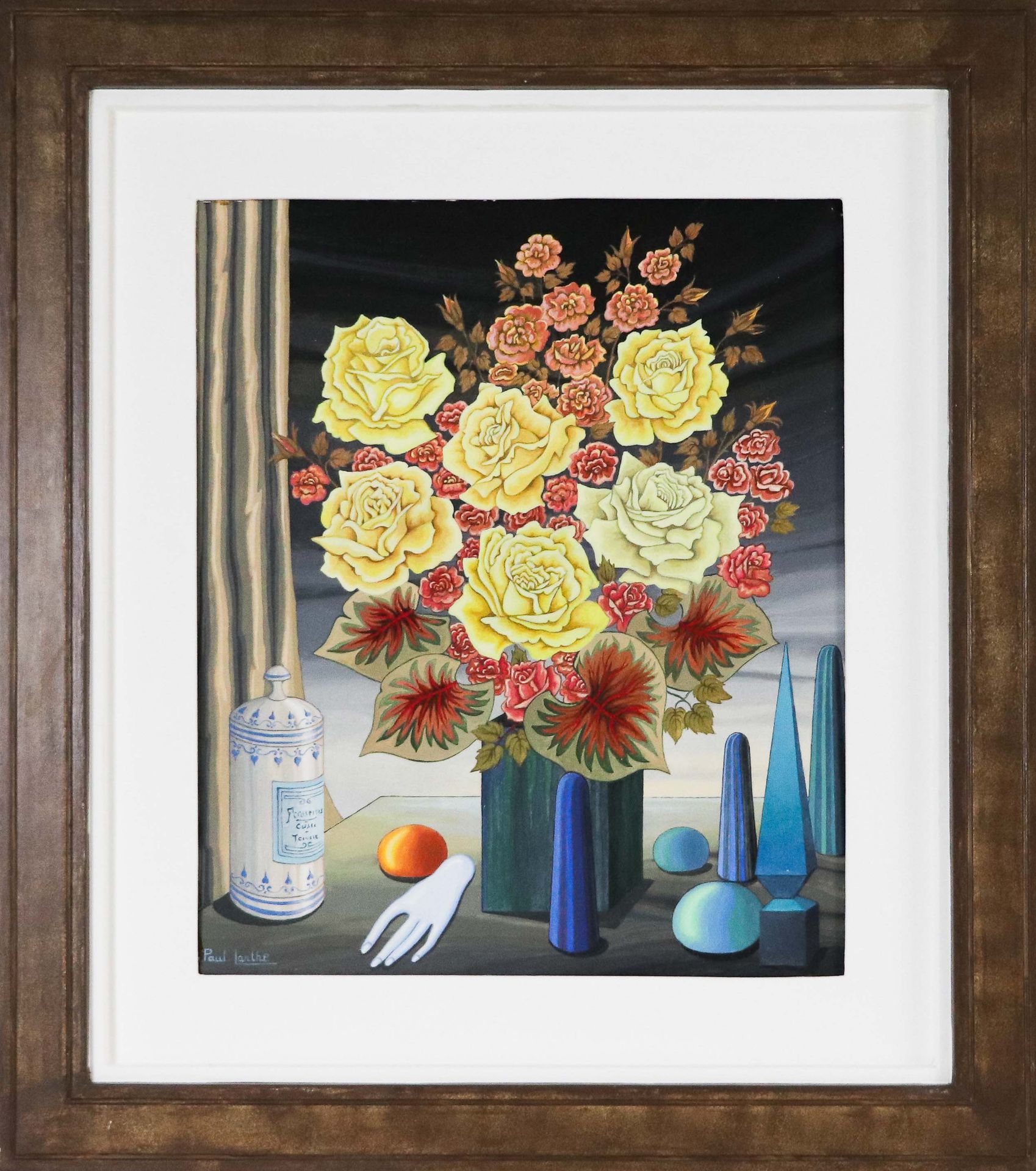 Null Paul LARTHE (1909-1988) Bouquet de fleurs Huile sur carton toilé Signé en b&hellip;