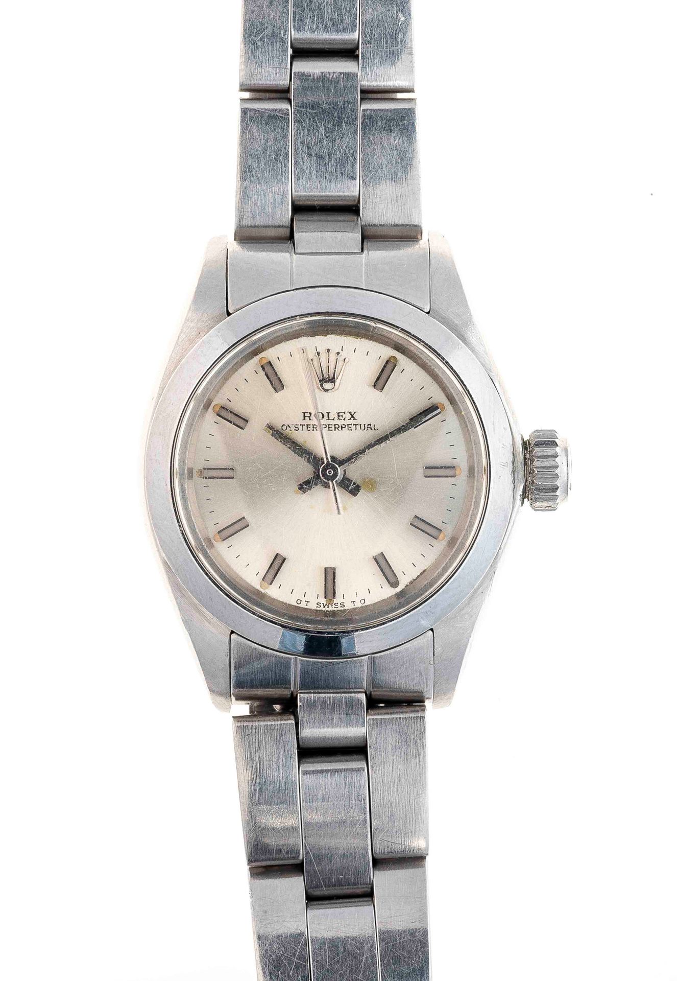 Null ROLEX - "Oyster Perpetual" watch - Steel case with screwed back and Oyster &hellip;