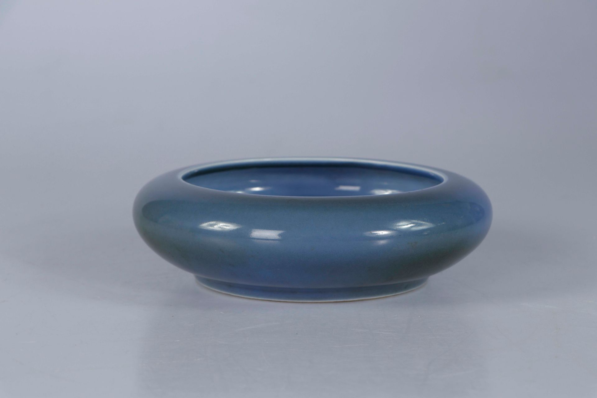 Null CHINA, Republic period. Circular brush in lavender blue enameled porcelain.&hellip;