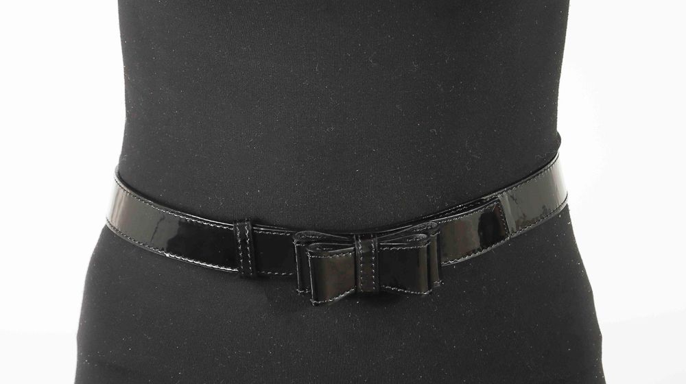 Null VALENTINO - Black Patent Leather Belt - Size 90