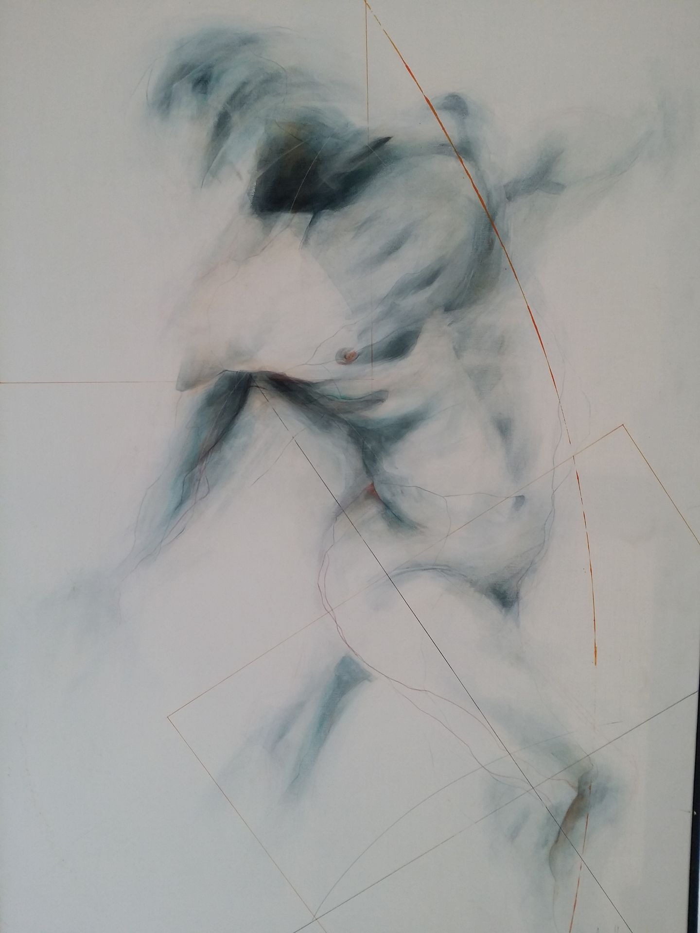 Emmanuel MERGAULT : Etude n°1 - Acrylique sur Toile, datée 2005, signée 81x116cm