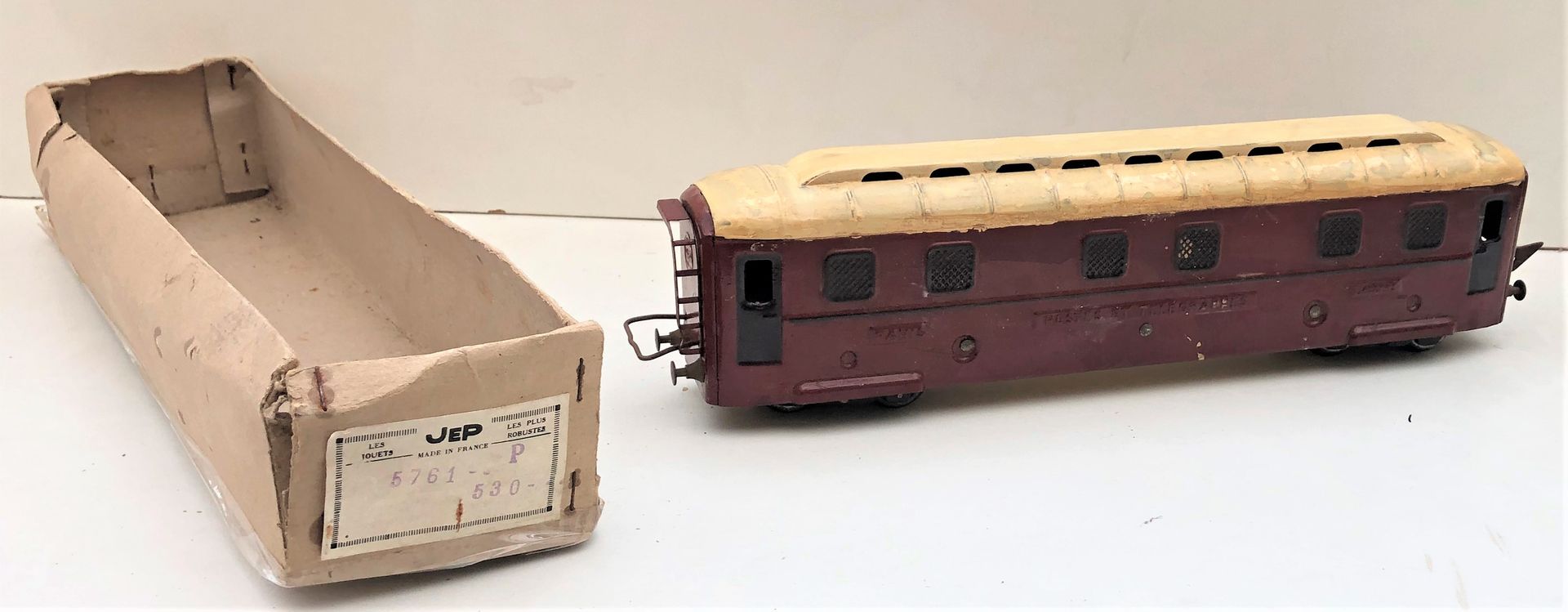 TRAINS JEP : Wagon Postes et Télégraphes PARIS Lettres 状况一般 - 盒子的盖子不见了