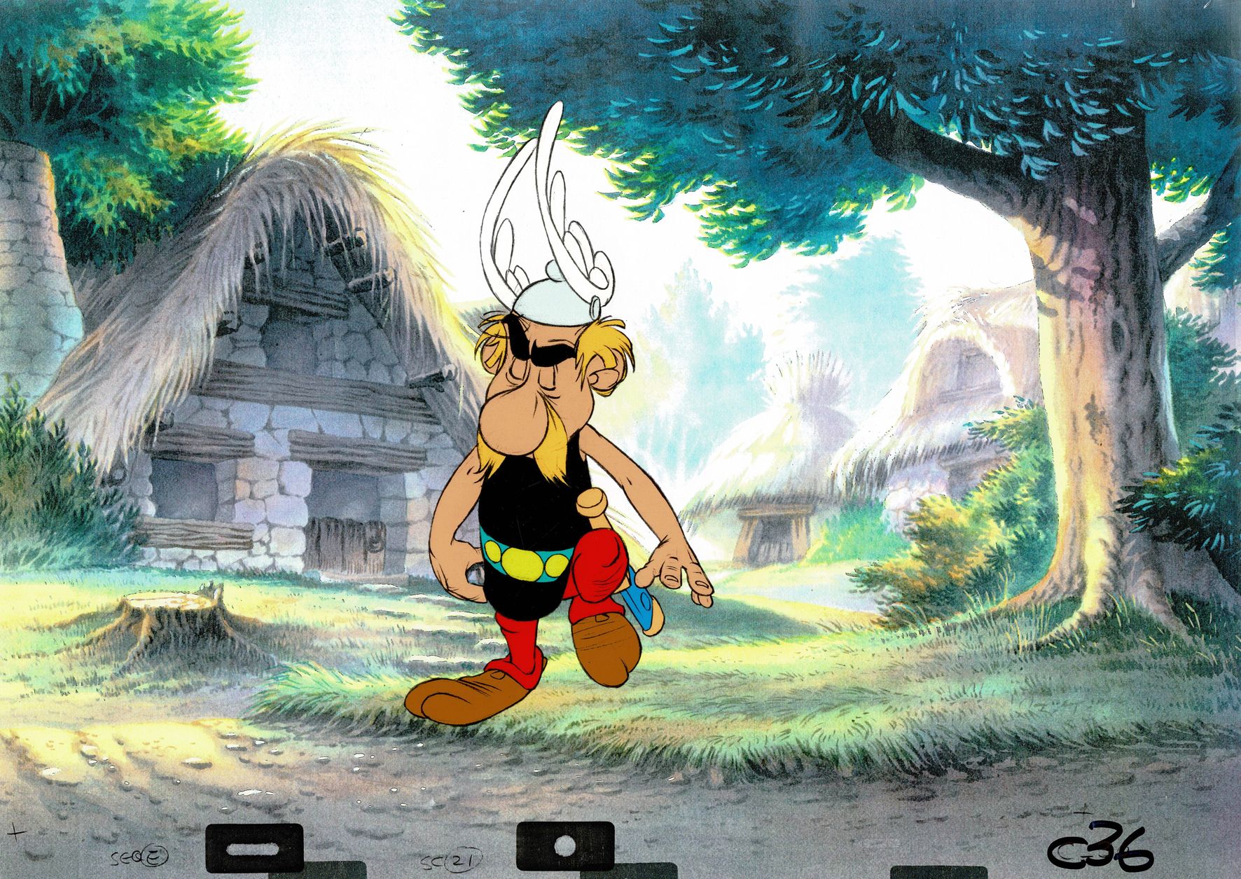 UDERZO (Studios) 
Asterix, celluloid painted with gouache. Dimensions: 42 cm x 2&hellip;