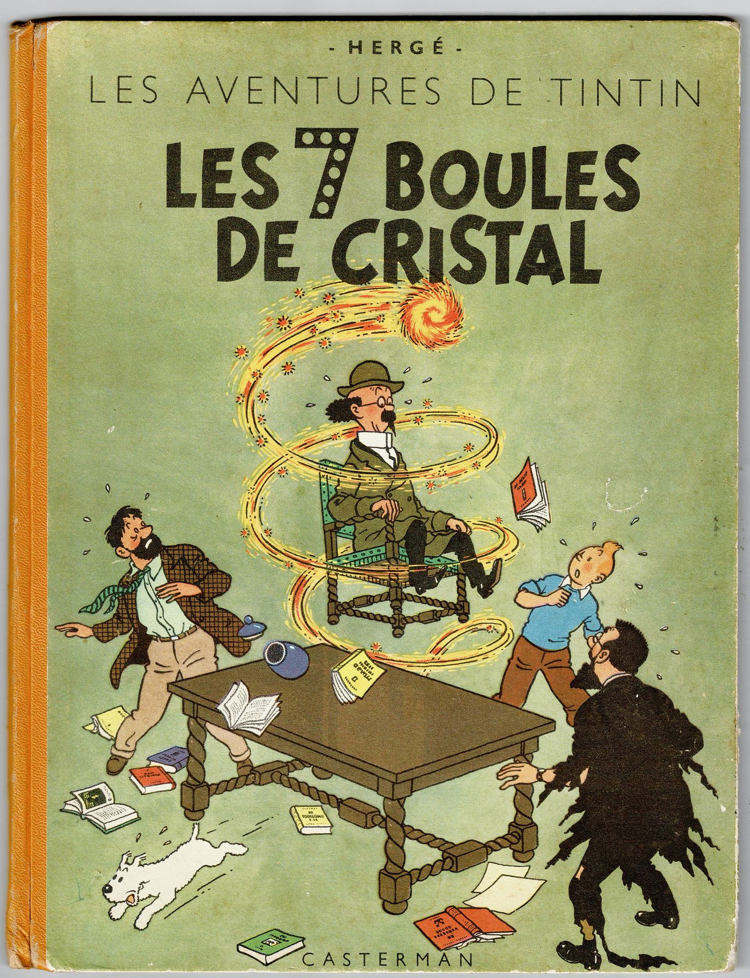 TINTIN 
Les 7 boules de cristal, édition originale de 1948 (B2, titre en bleu). &hellip;