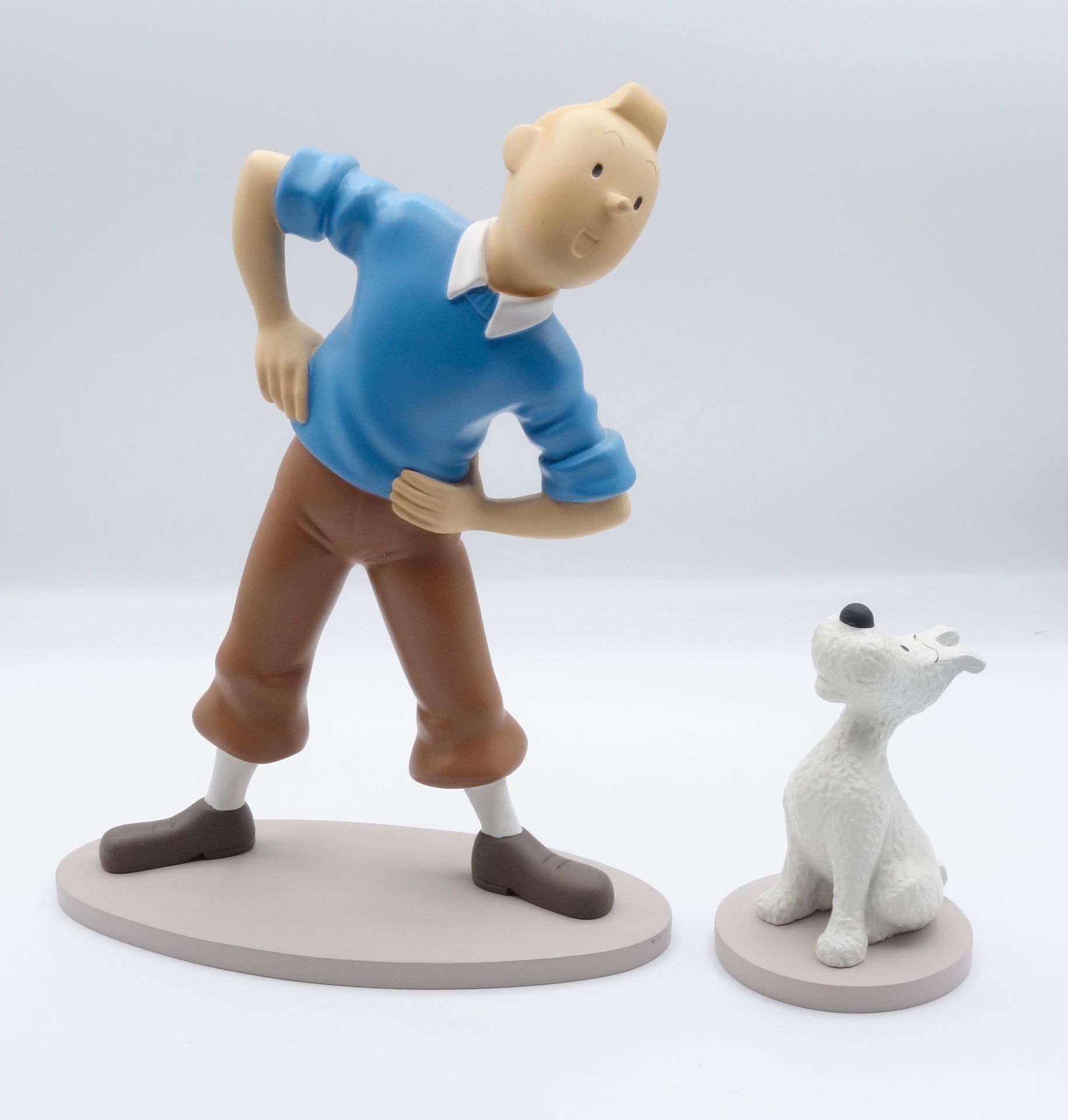 HERGÉ 
MOULINSART RESINE : Tintin, 45922, gymnastics with Snowy, The Temple of t&hellip;