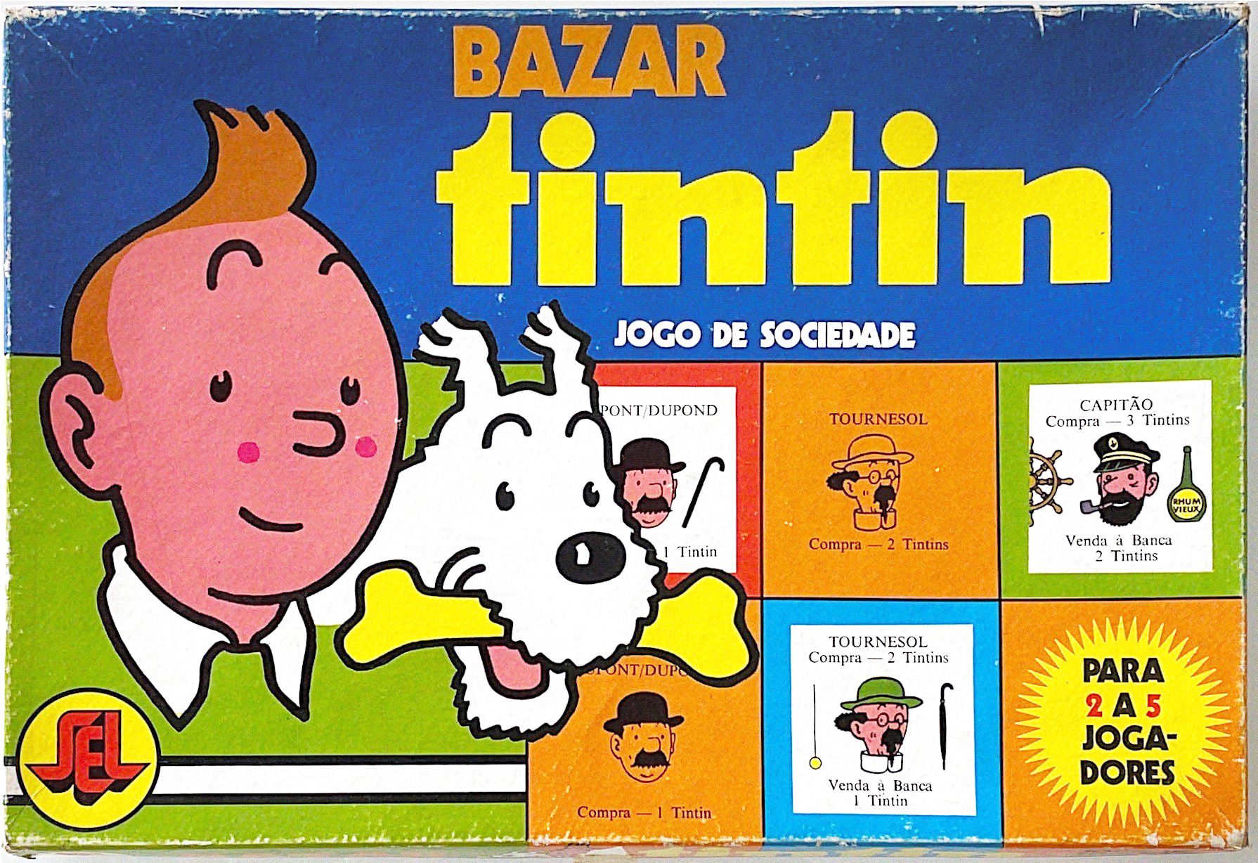 HERGÉ 
Bazar Tintin, Jogo de sociedade, jeu Tintin en portugais. Très bon état.