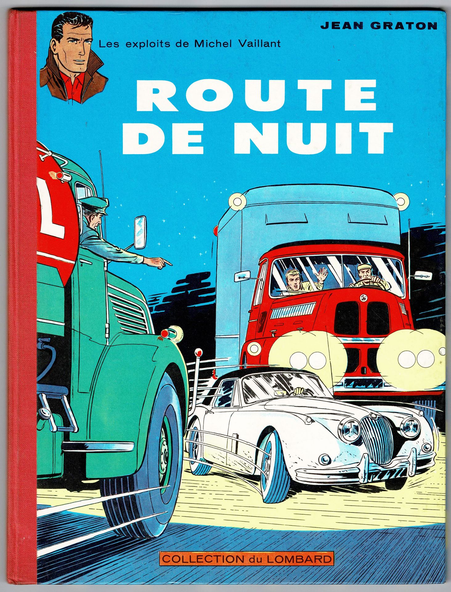 MICHEL VAILLANT 
Night road, recartonnage of 1962 (with Tintin dot, last title "&hellip;
