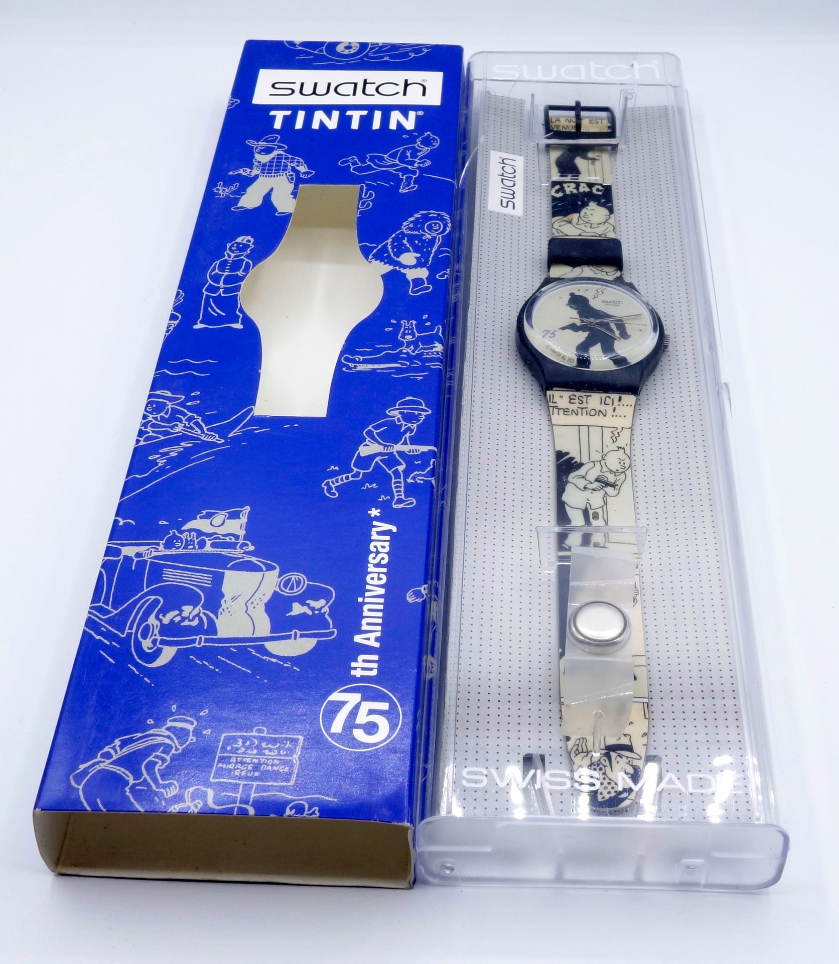 HERGÉ 
SWATCH :TintinL'orologio del 75° anniversario (GZ187),L'orecchio rottoEsc&hellip;