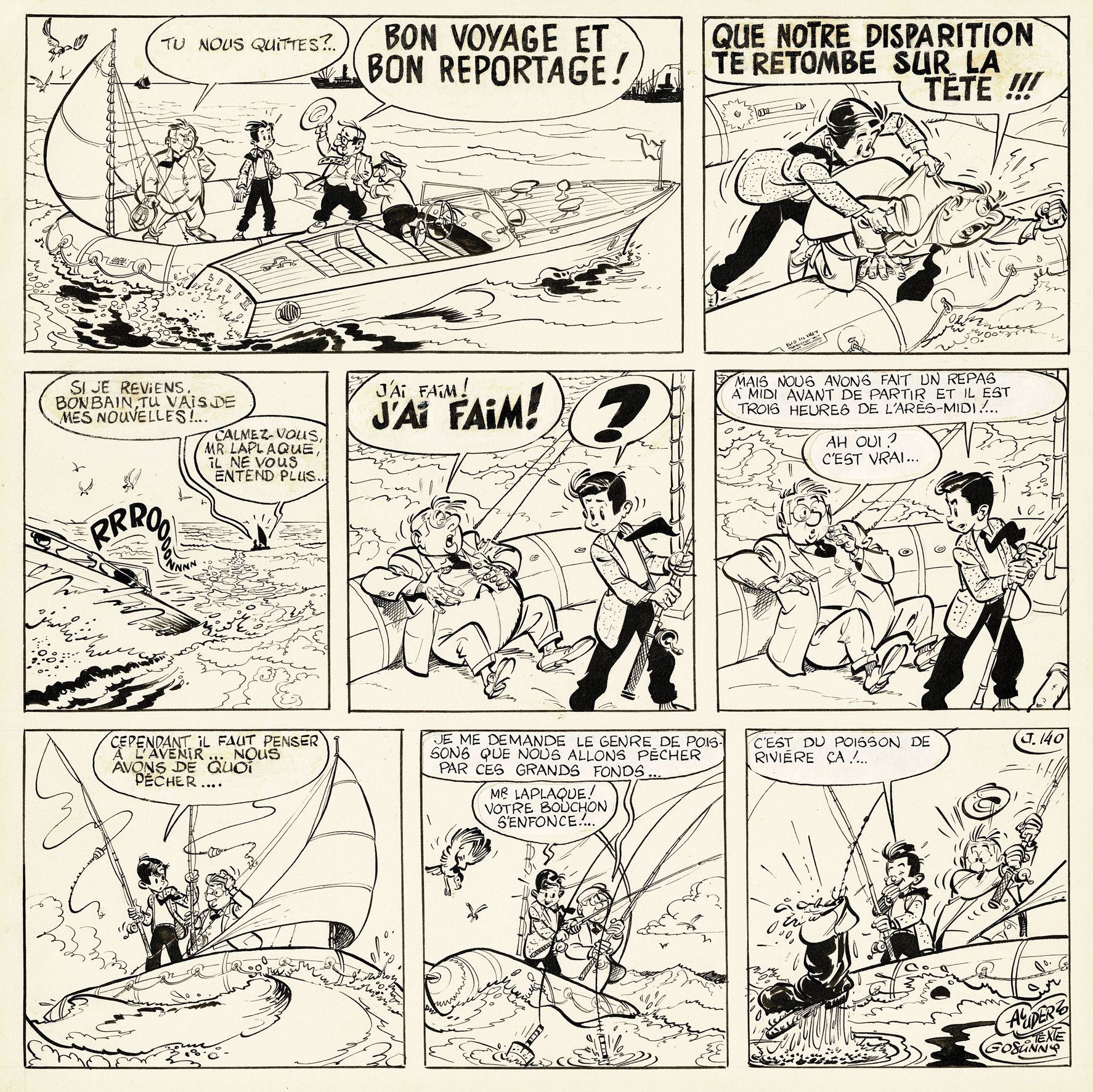 UDERZO 
Luc Junior, Le fils du Maharadjah, planche originale à l'encre de chine &hellip;