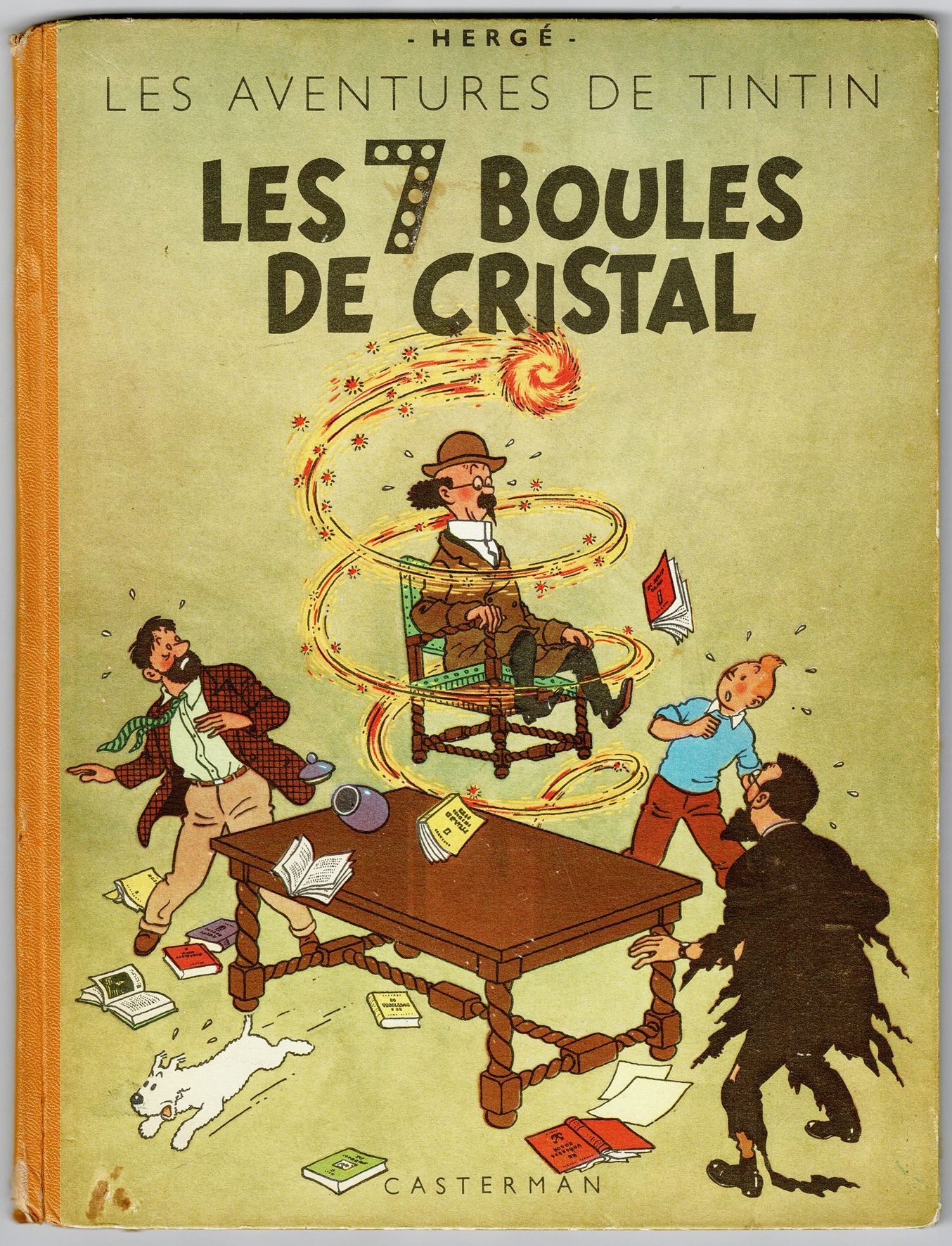 TINTIN 
Les 7 boules de cristal, édition originale de 1948 (B2, titre en bleu). &hellip;