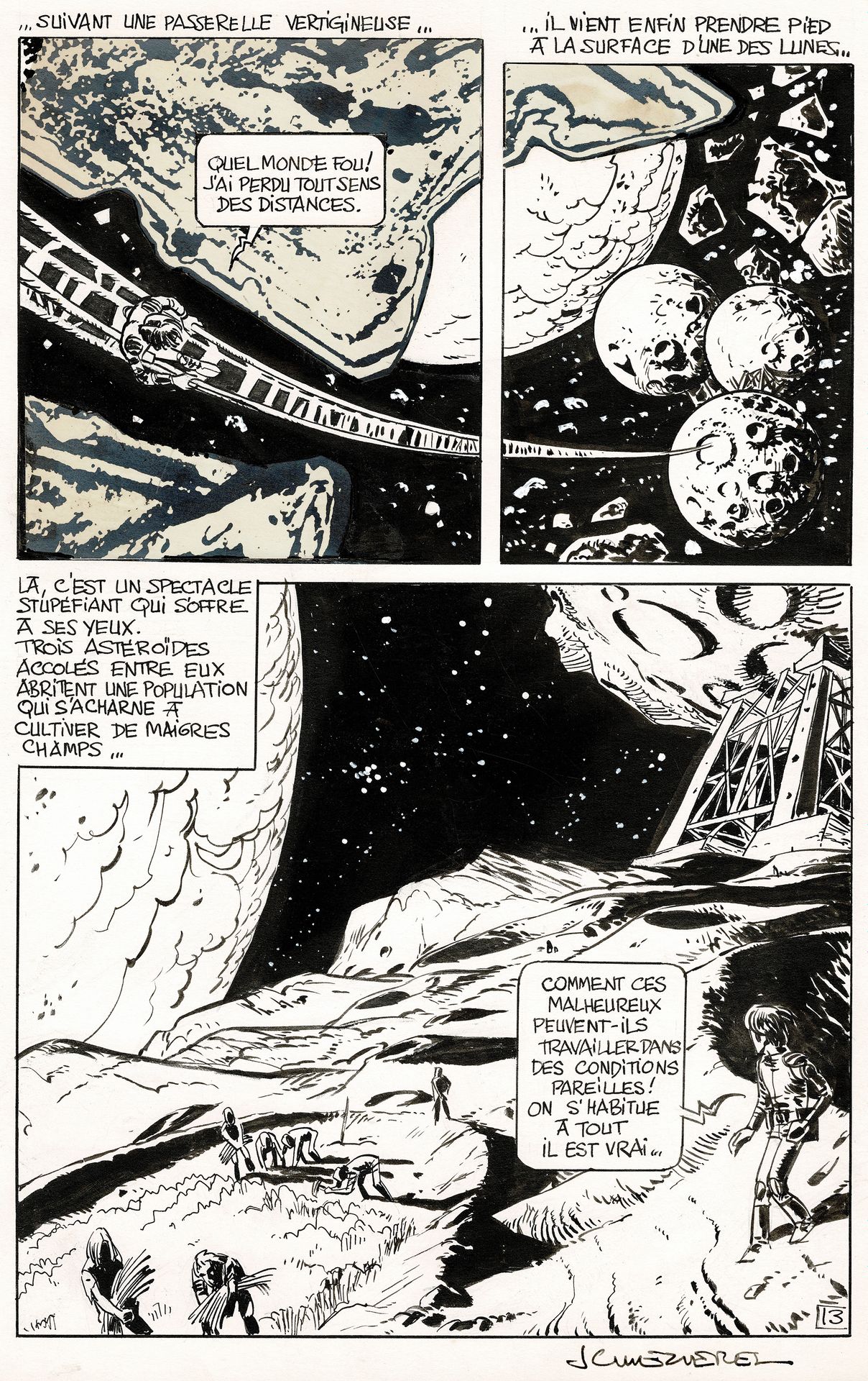 JEAN-CLAUDE MÉZIÈRES 
瓦莱里安，Tisirillitis l'astéroïde，水墨画原作，1969年由达尔高出版的16/22集。尺寸：&hellip;