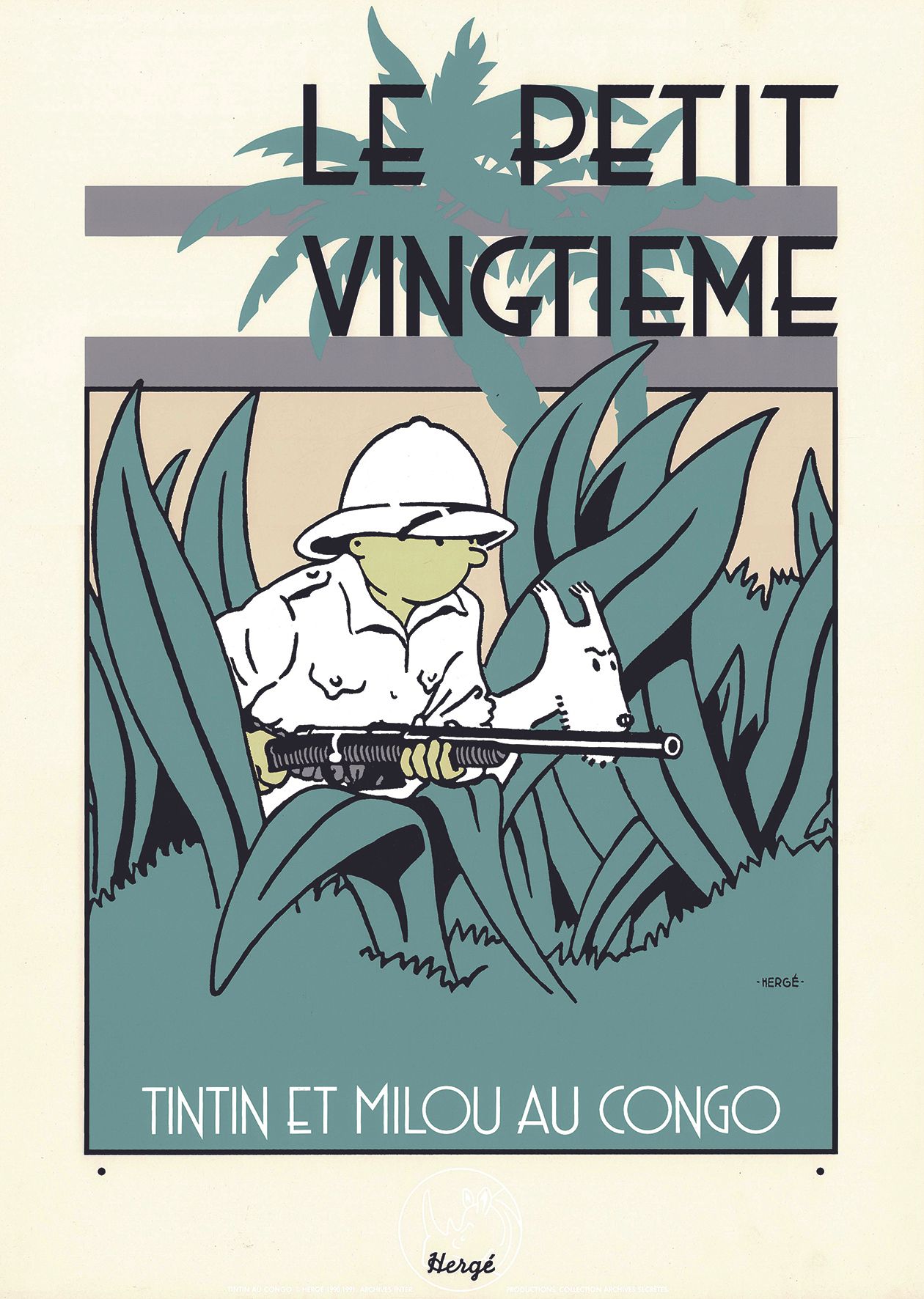 HERGÉ 
Tintin, Siebdruck "Le Petit Vingtième" aus der Episode "Tintin au Congo",&hellip;
