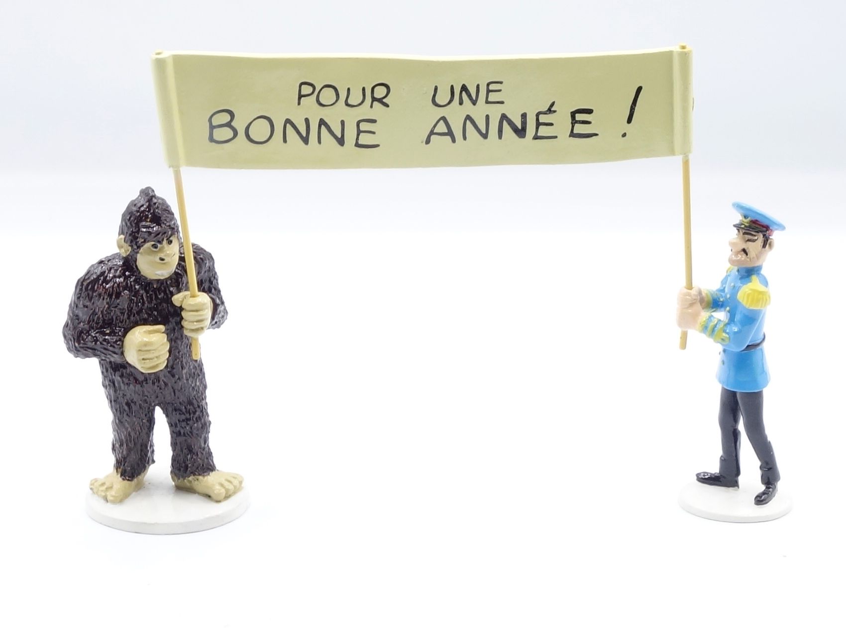 HERGÉ 
MOULINSART PLOMB : Tintin, la carte de voeux de 1972, 46998, le Yéti et A&hellip;