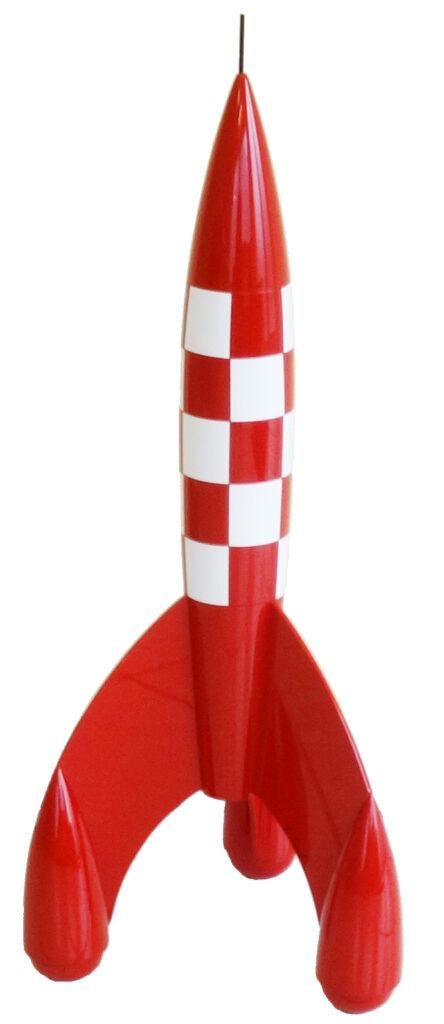 Hergé AROUTCHEFF：丁丁，火箭(H05.06)，目标月球，第1个木制版本，1988年，65厘米，有Aroutcheff标签。