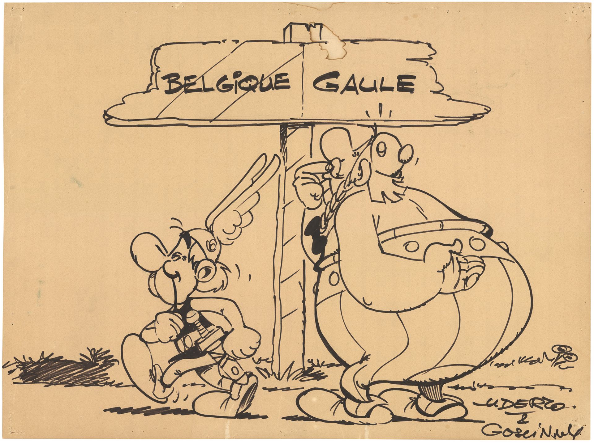 Albert UDERZO (1927-2020) Asterix et Obelix
Feutre sur papier. Signé en bas à dr&hellip;