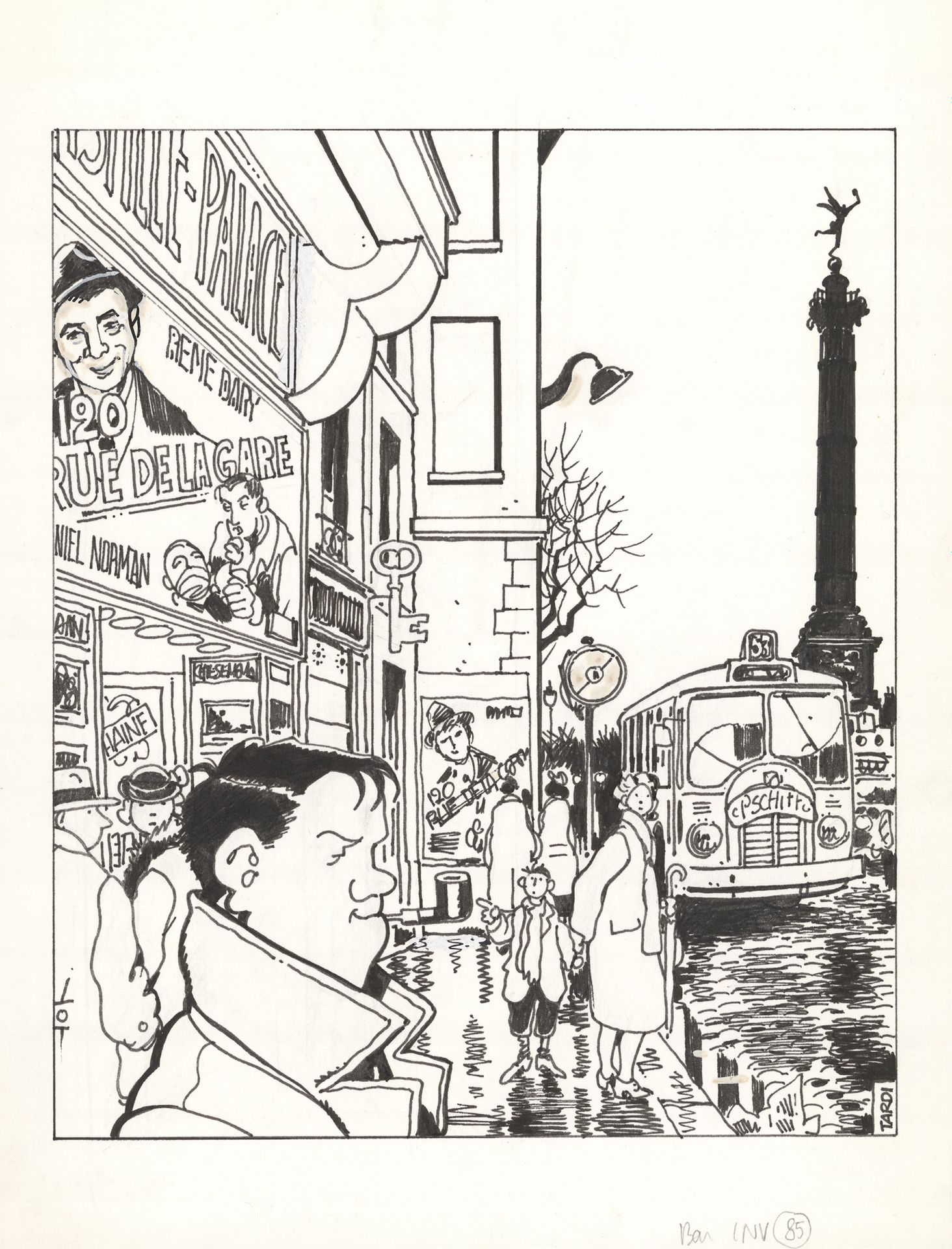 Jacques TARDI (né en 1946) Nestor Burma - 120 rue de la Gare
India ink on paper &hellip;