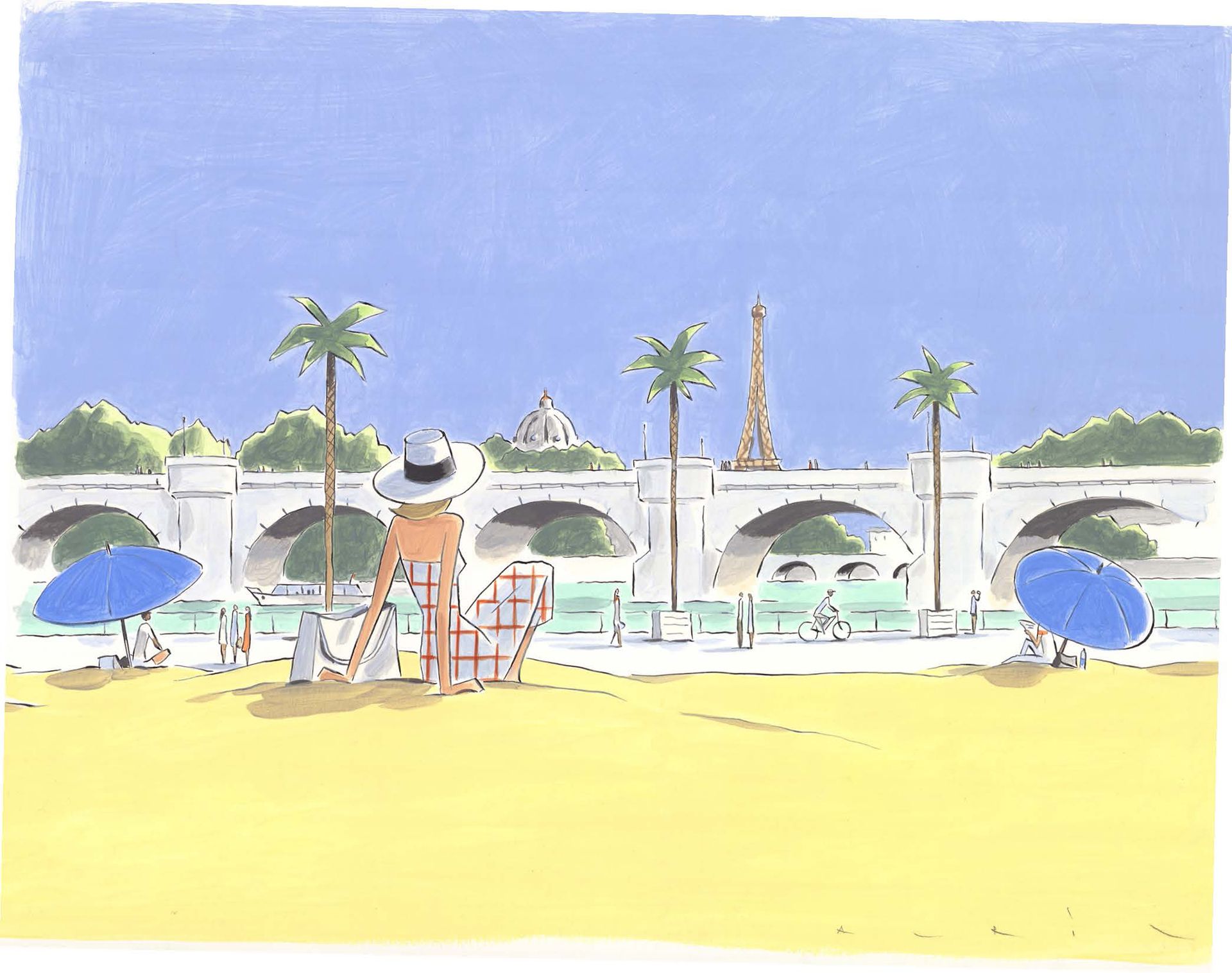 François AVRIL (né en 1961) Paris Plages
India ink and acrylic for the drawing o&hellip;