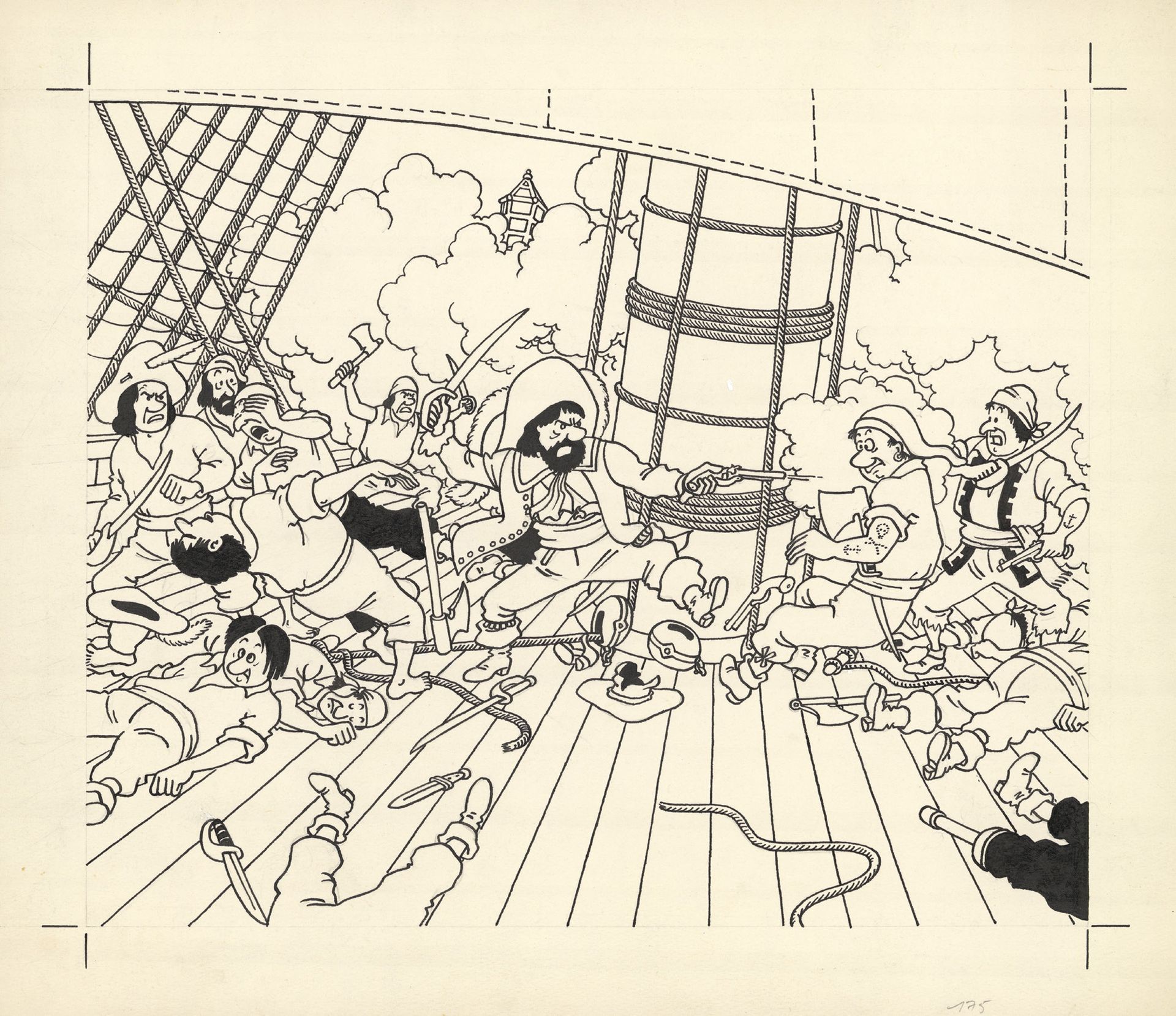 STUDIO HERGE Tintin - Le secret de la Licorne
Encre de Chine sur papier pour un &hellip;