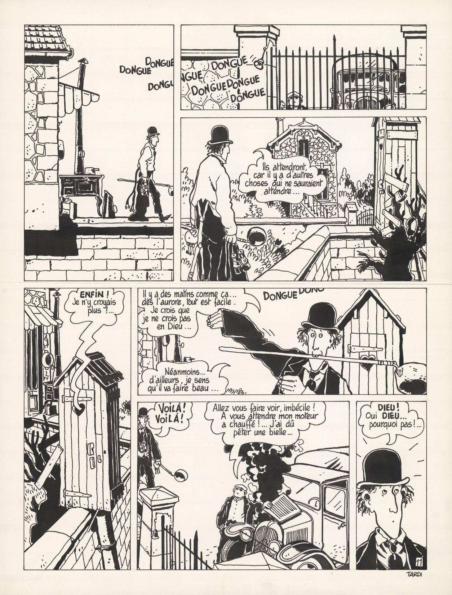 Jacques TARDI (né en 1946) Ici Même
Encre de Chine sur papier pour la planche 11&hellip;