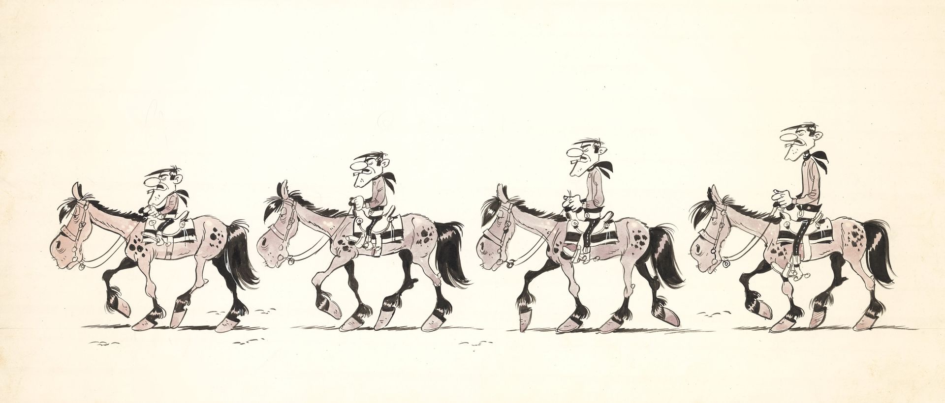 MORRIS (1923-2001) Lucky Luke - Les Dalton à cheval
Encre de Chine sur papier po&hellip;