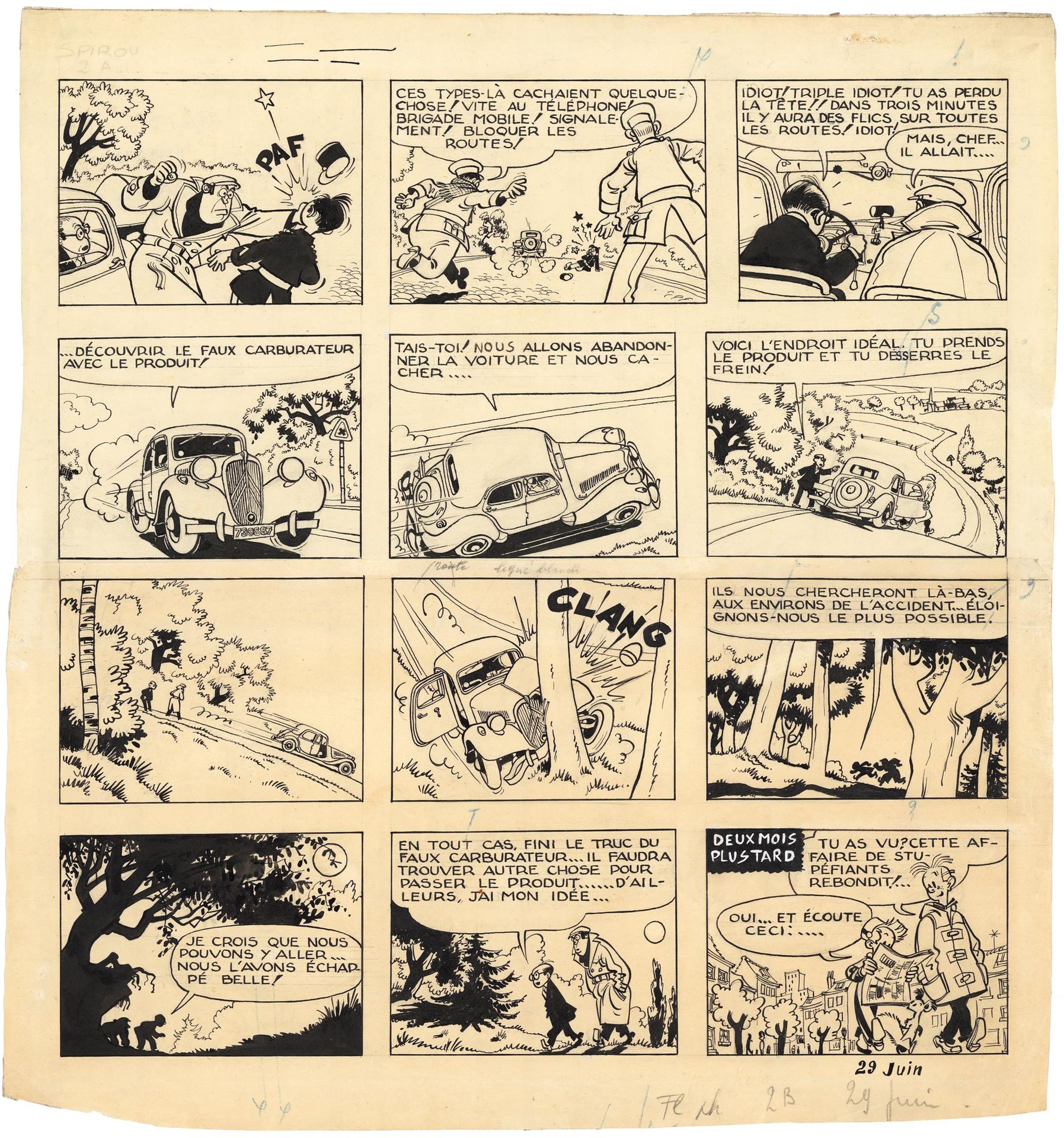 André FRANQUIN (1924-1997) Spirou and Fantasio - Mystery at the border
India ink&hellip;